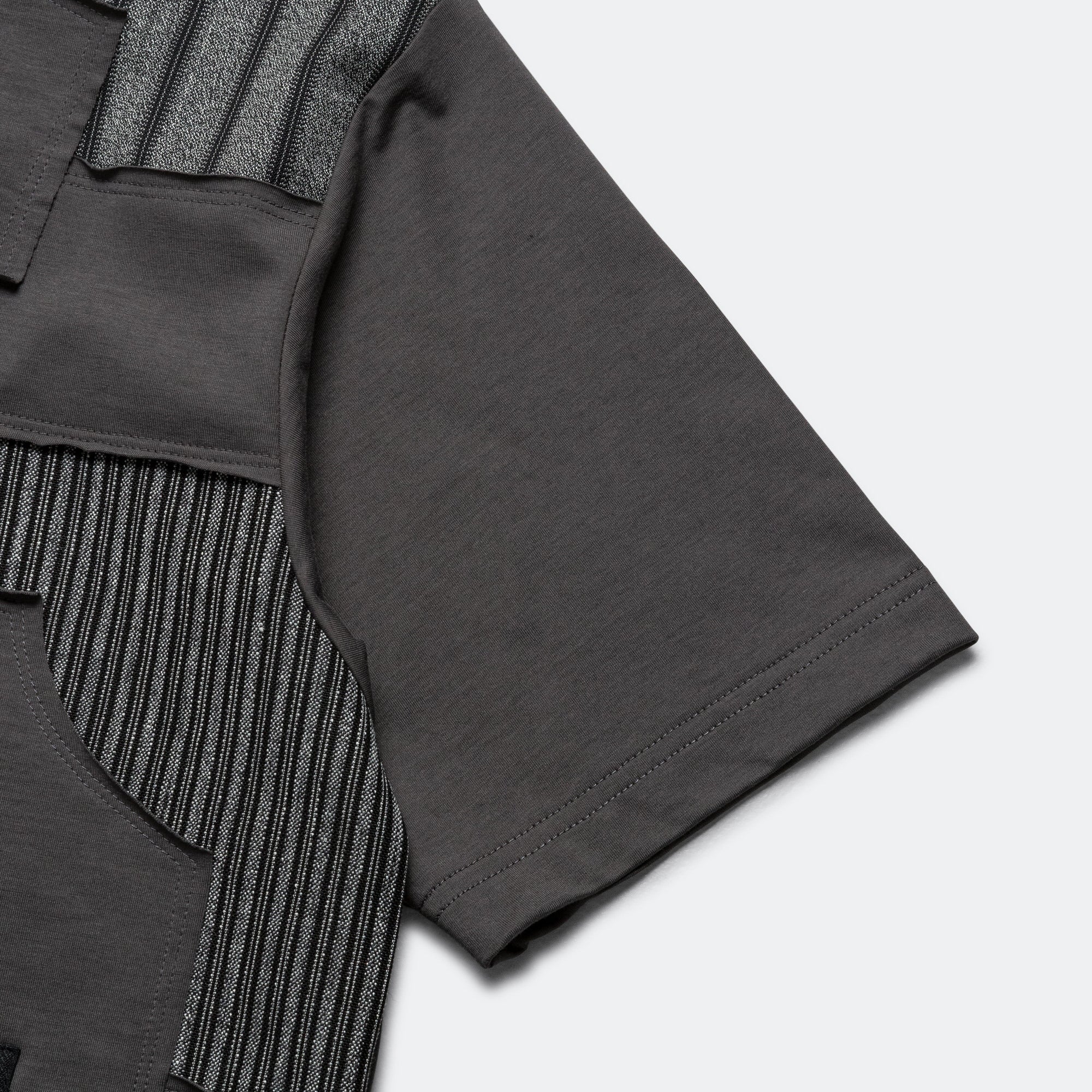Cotton Jersey x Multi Fabrics Patchwork T-Shirt - Grey/Mix - Image 6
