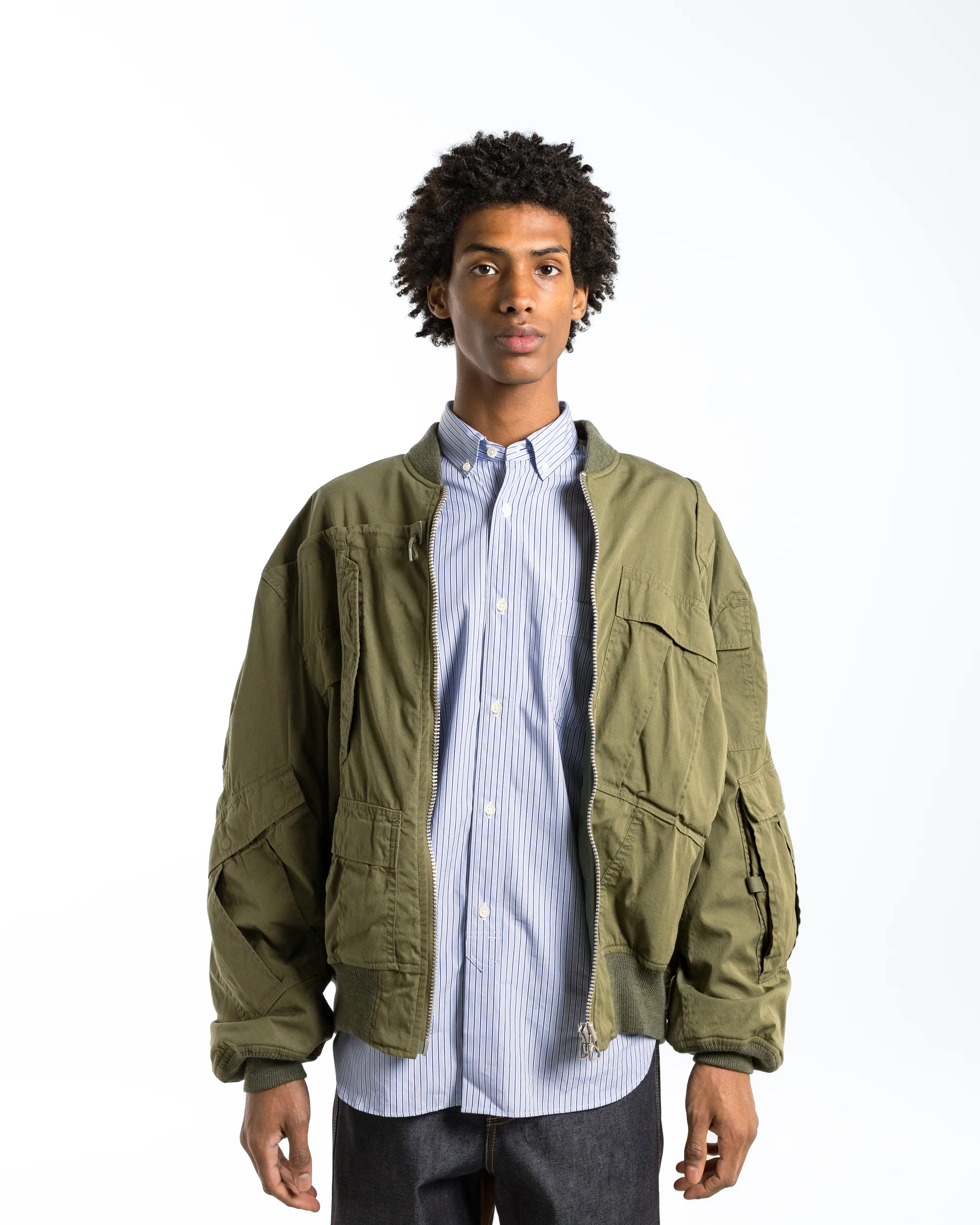 Cotton Nylon Bomber x Needles - Khaki - Image 2