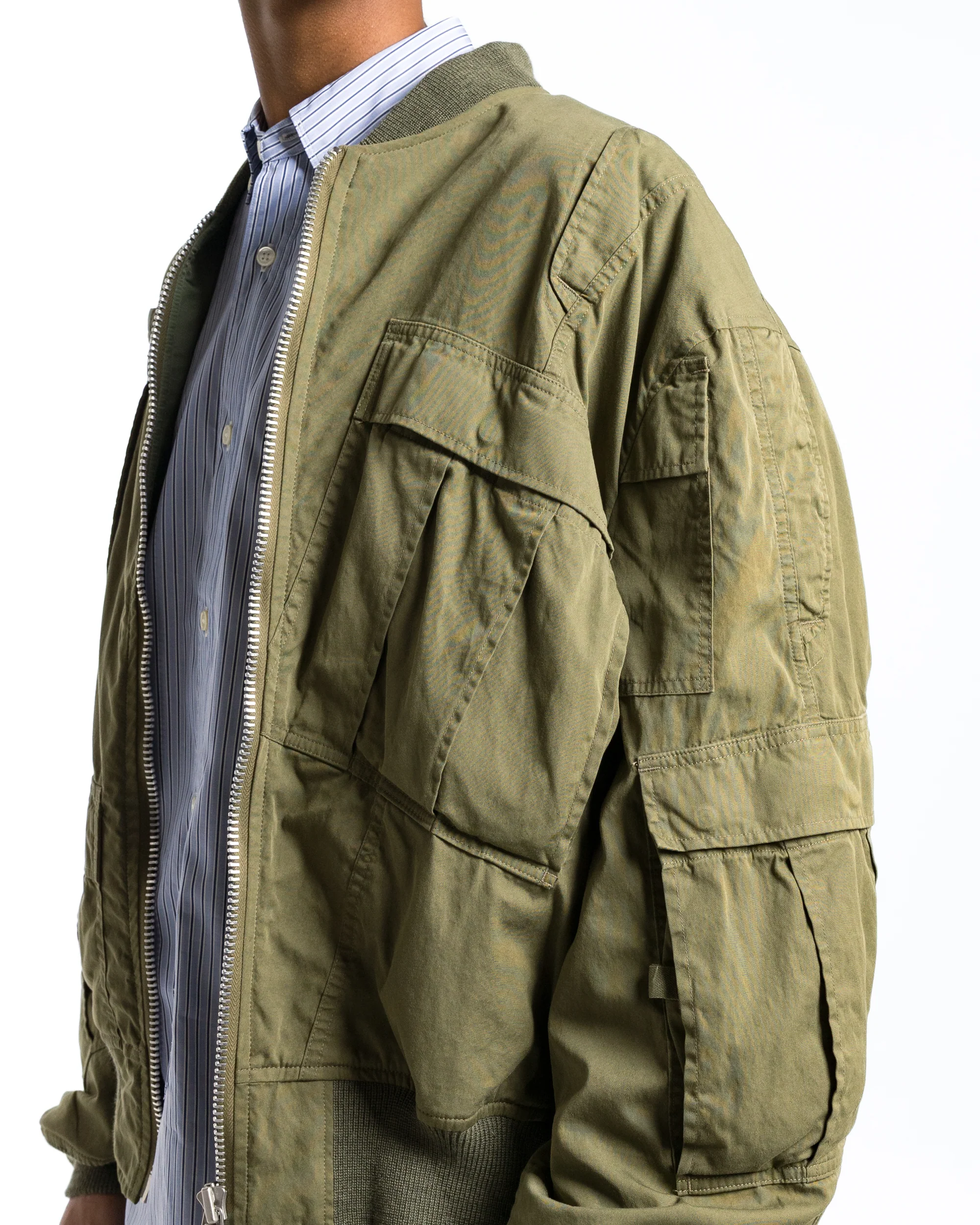 Cotton Nylon Bomber x Needles - Khaki - Image 5