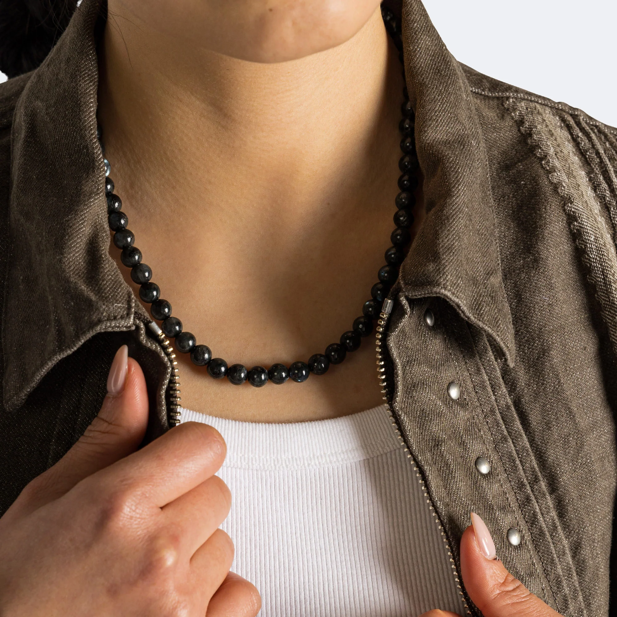 Cove Necklace - Black Larvikite/925 Silver - Image 4