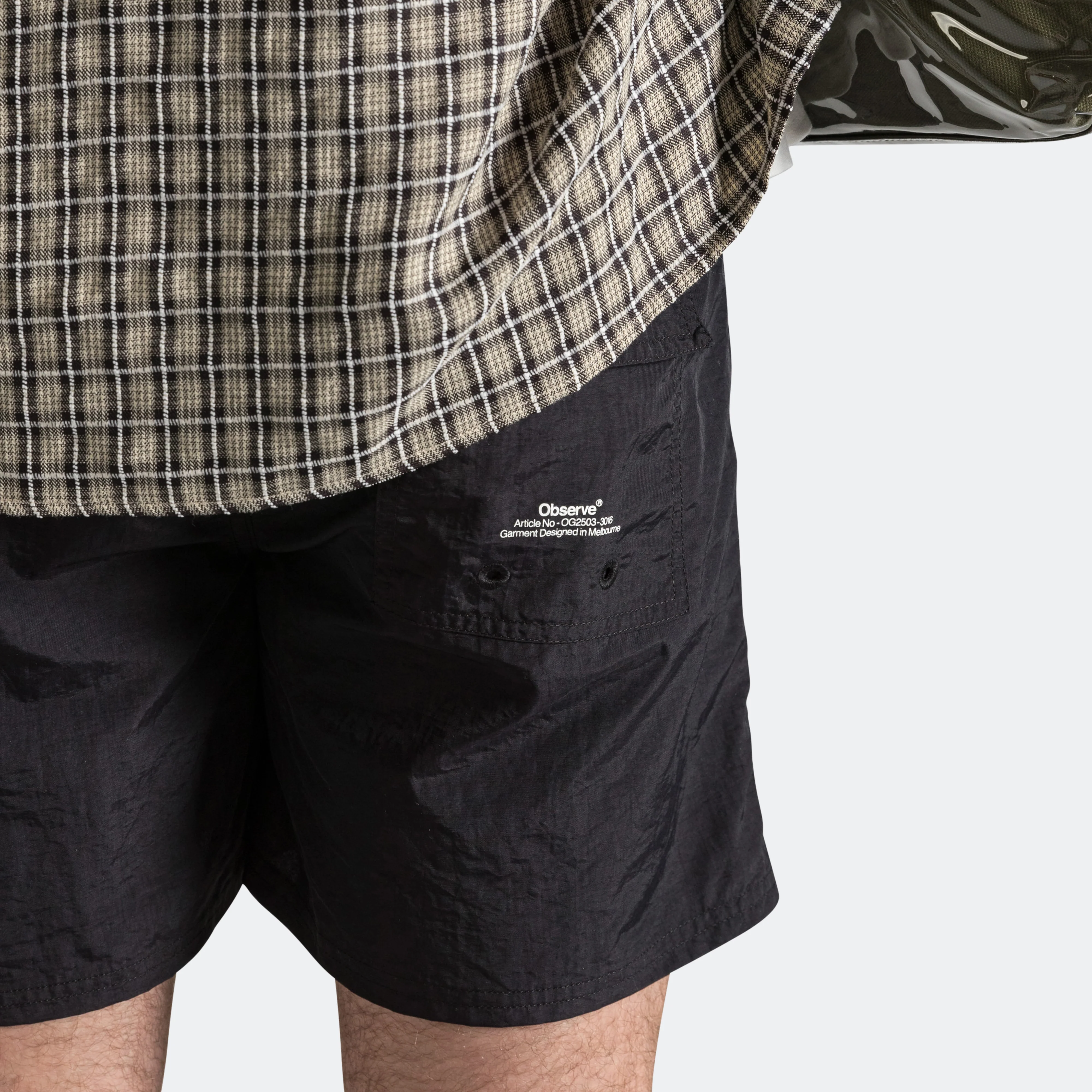 Crinkle Nylon Bianco Short - Navy - Image 11