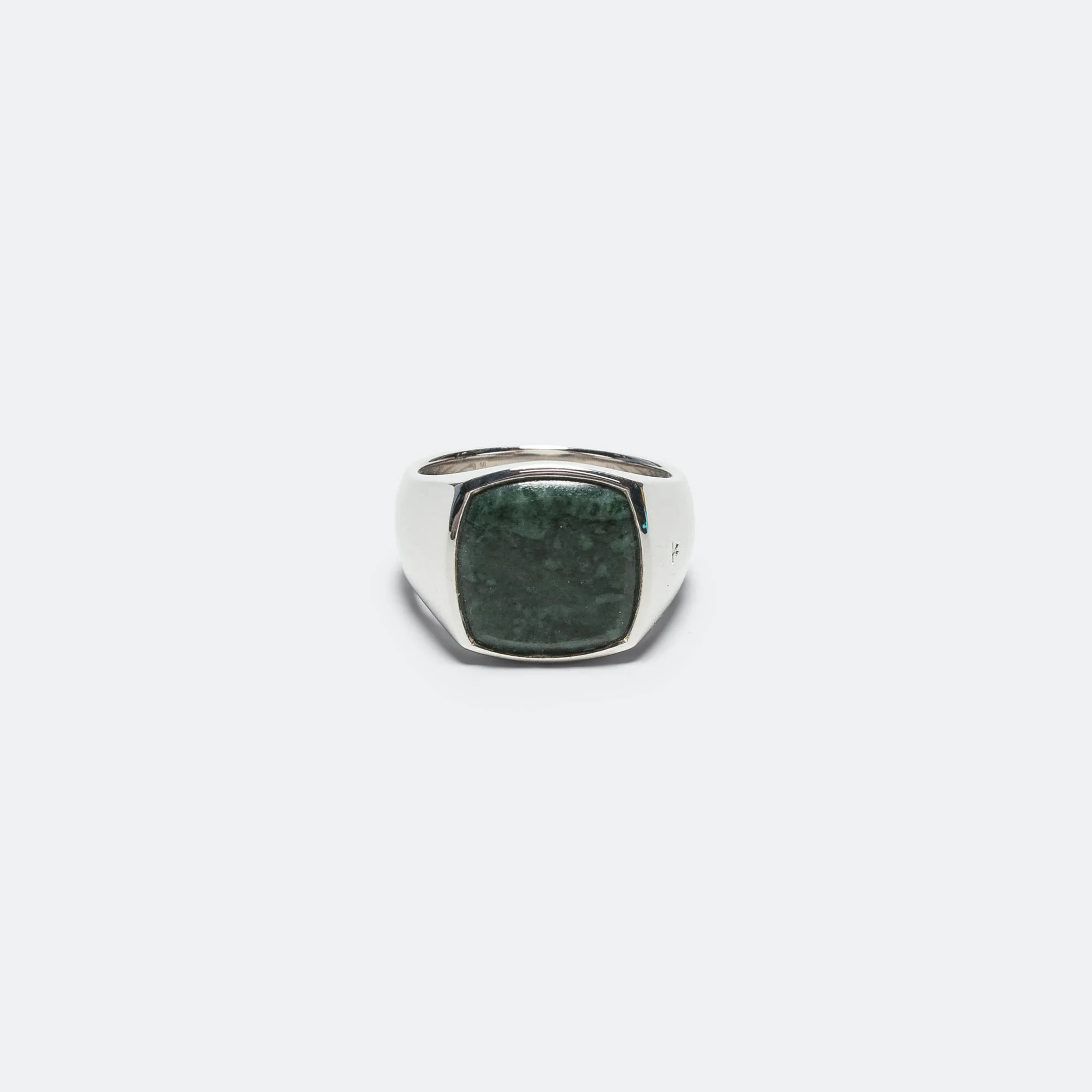 Cushion Ring - Green Marble