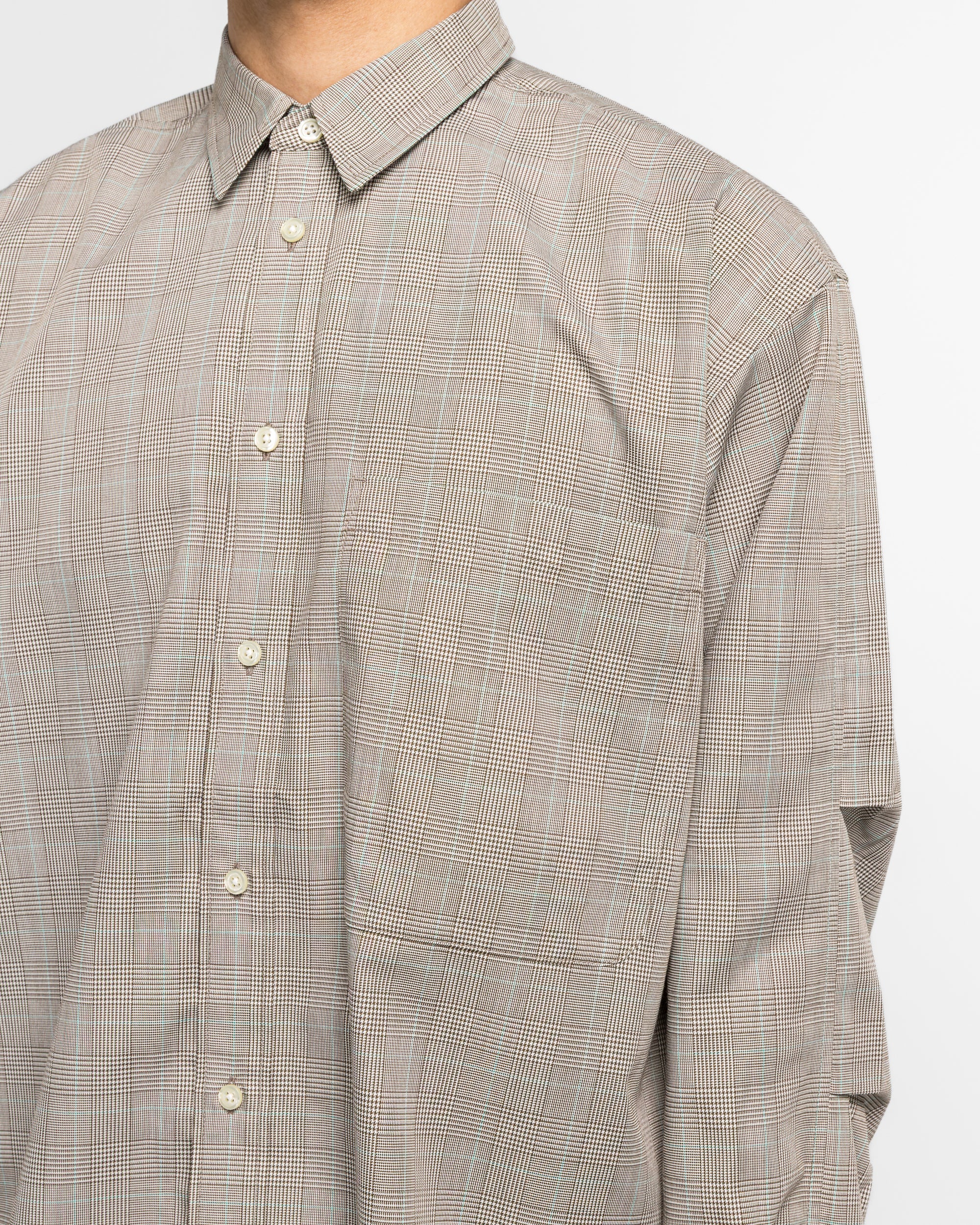 Tech REGULARSHIRT L/S - Glen Check Beige - Image 5