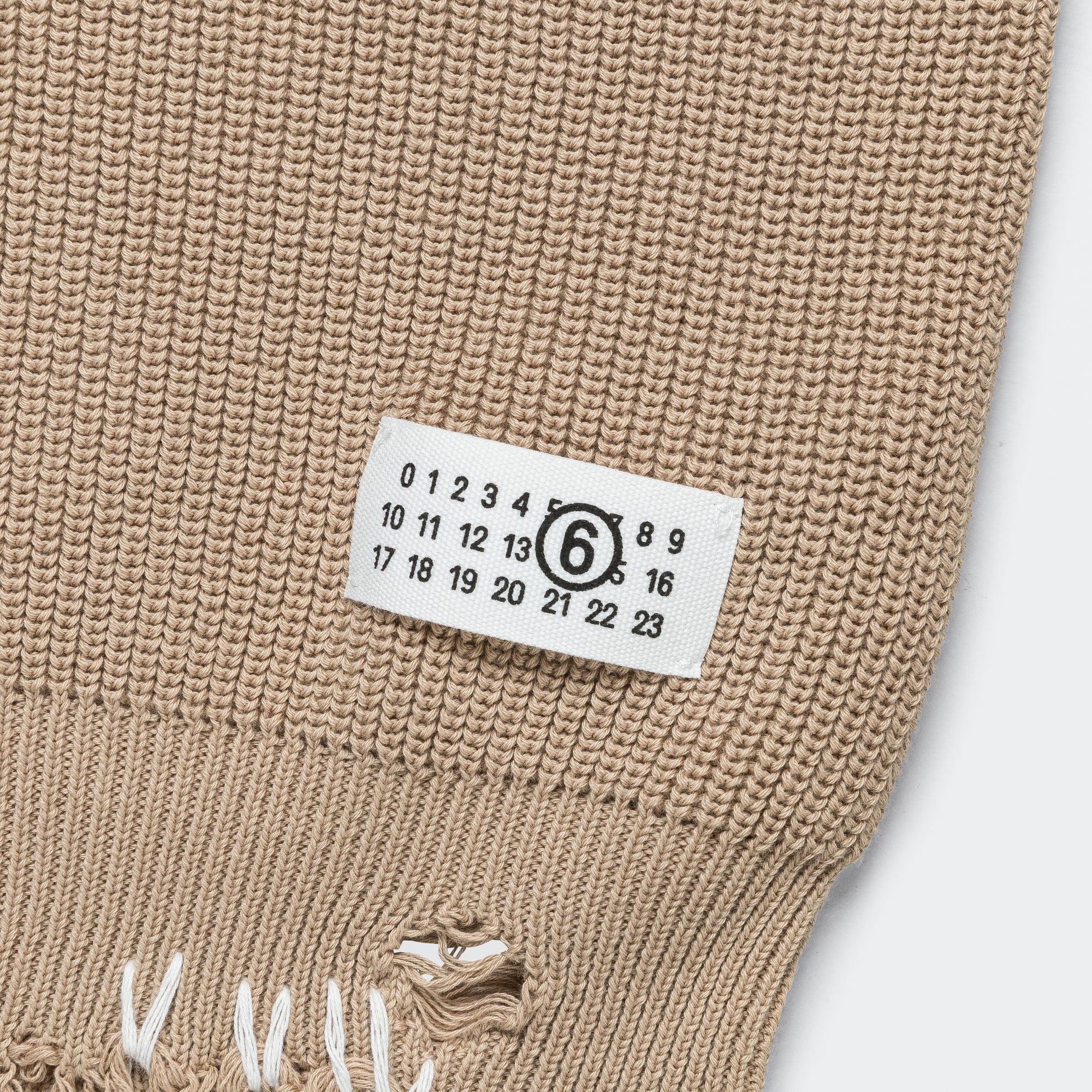 Distressed Button-Up Cardigan - Beige - Image 5