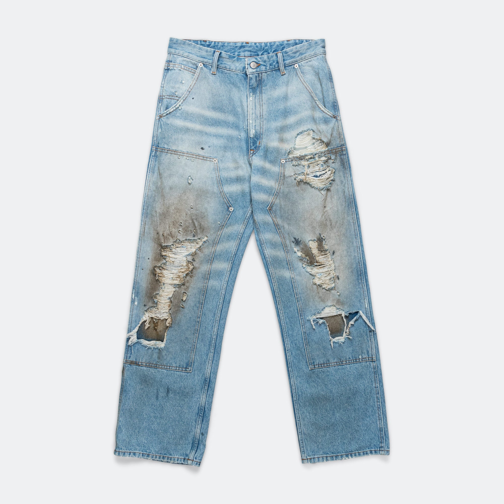 Distressed Wide-Leg Denim - Used Wash