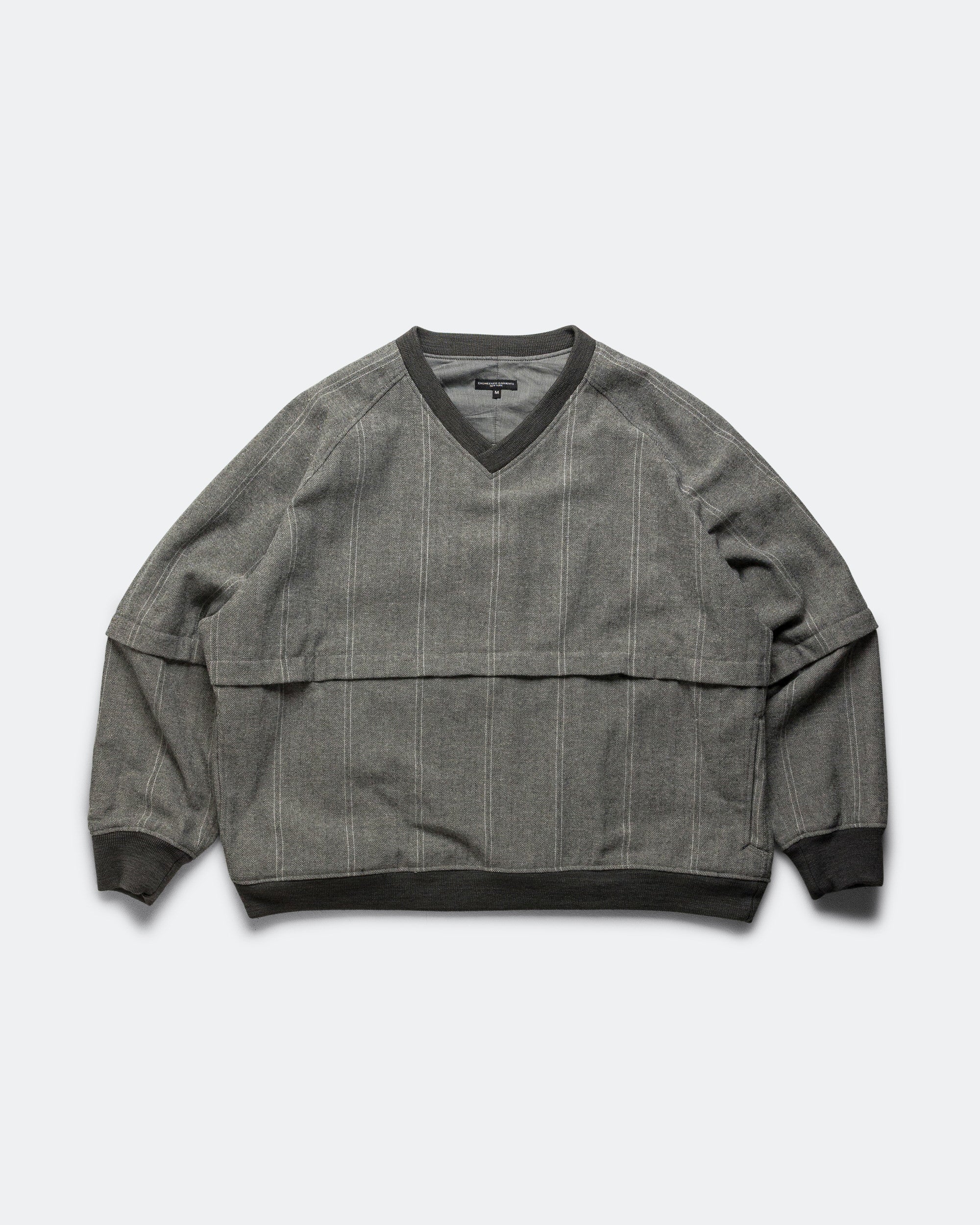 Wind Pull - Light Grey Wool Stribed HB