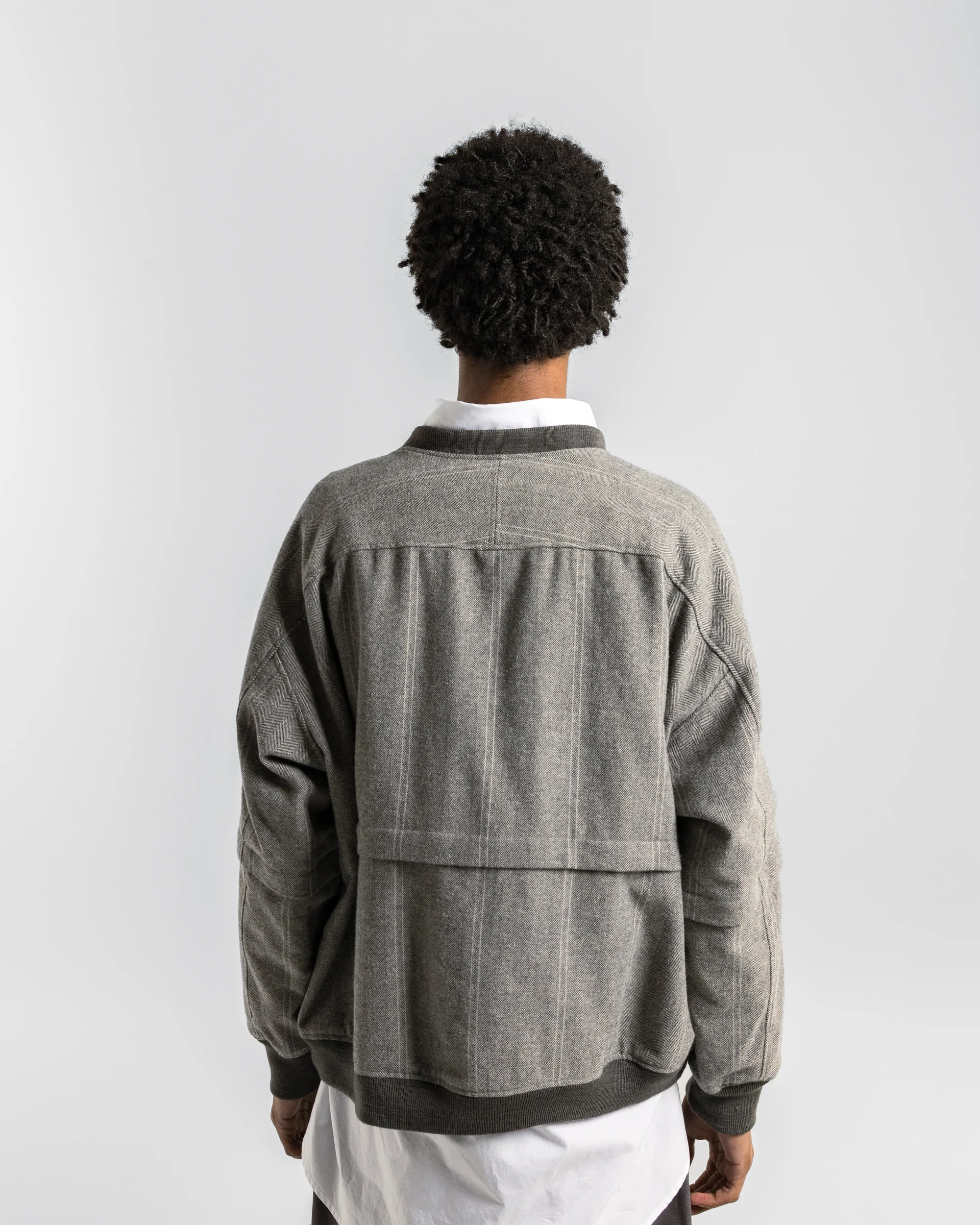 Wind Pull - Light Grey Wool Stribed HB - Image 4