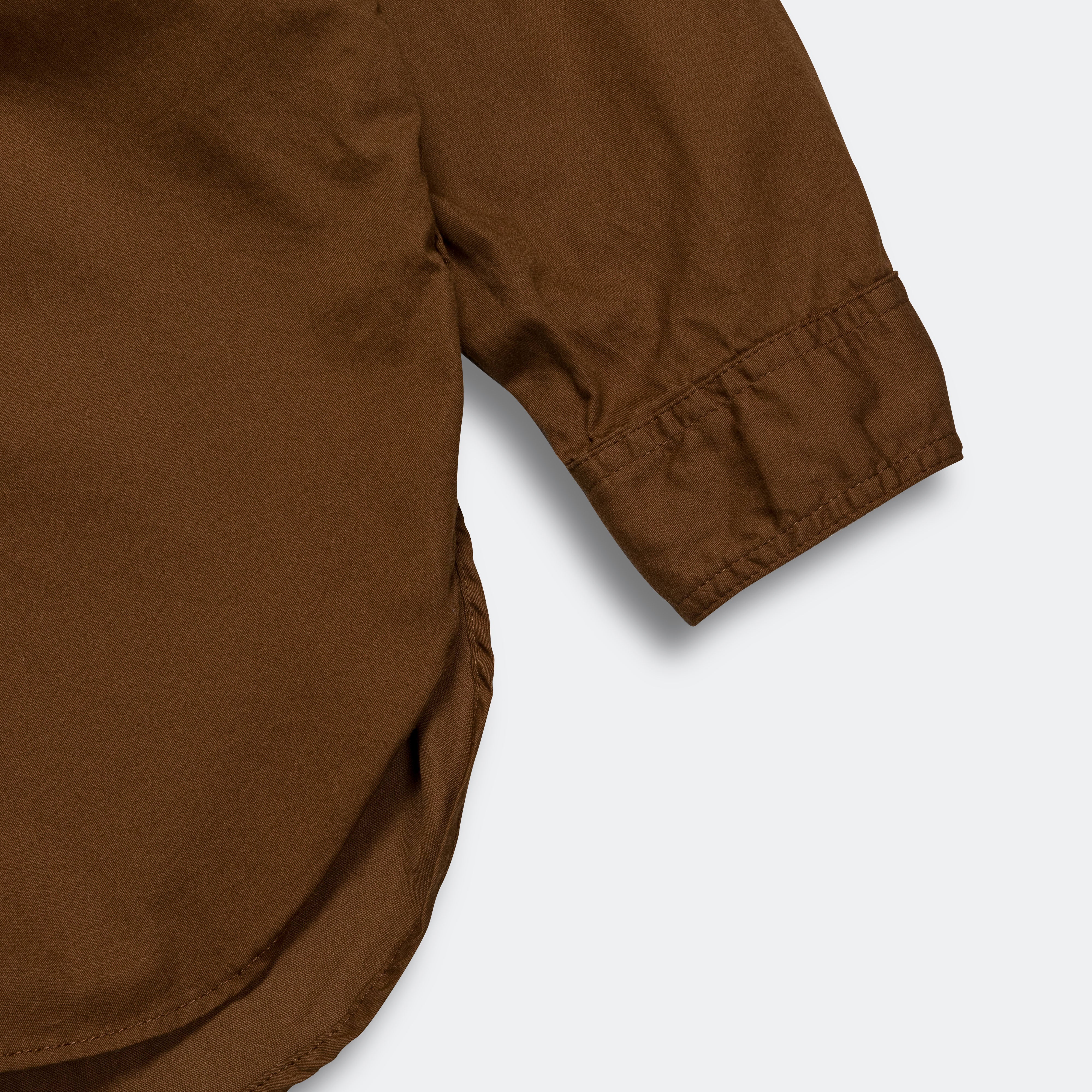Work Shirt - Brown Cotton Micro Sanded Twill - Image 3