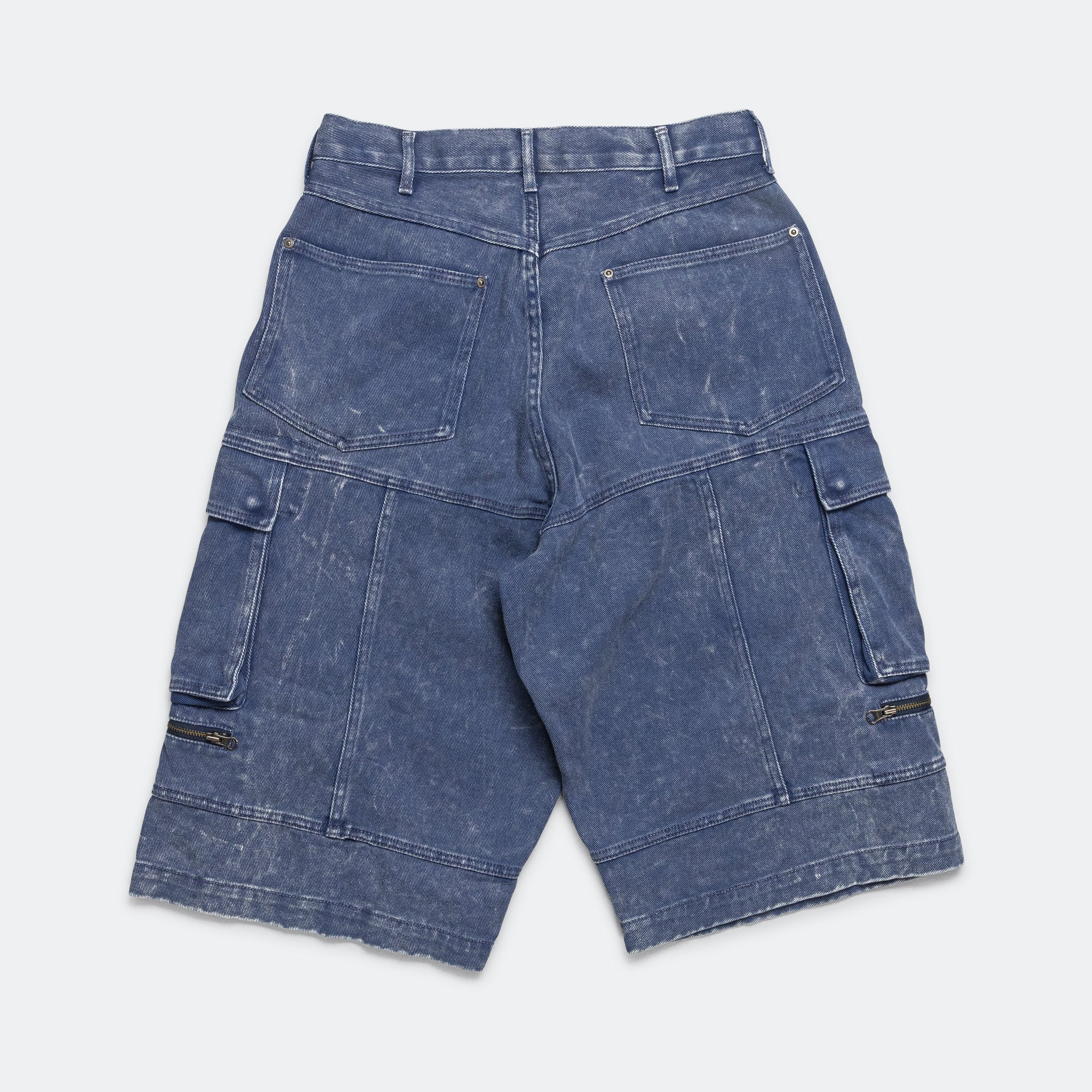 Faded Cargo Shorts - Blue - Image 2