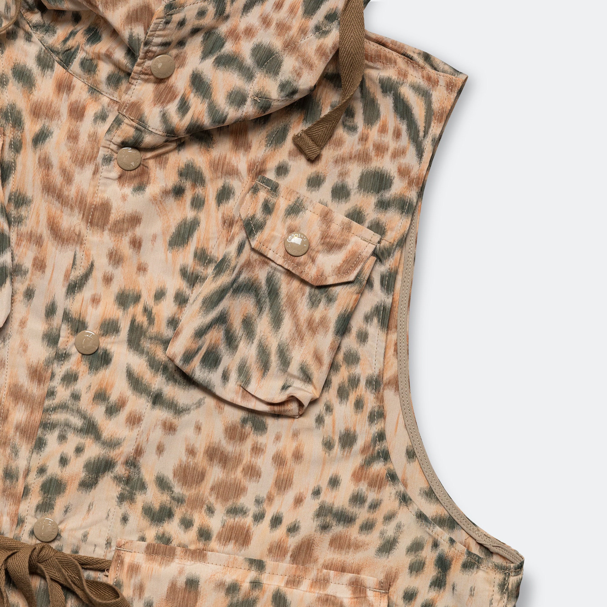 Field Vest - Brown Poly Leopard Print - Image 4