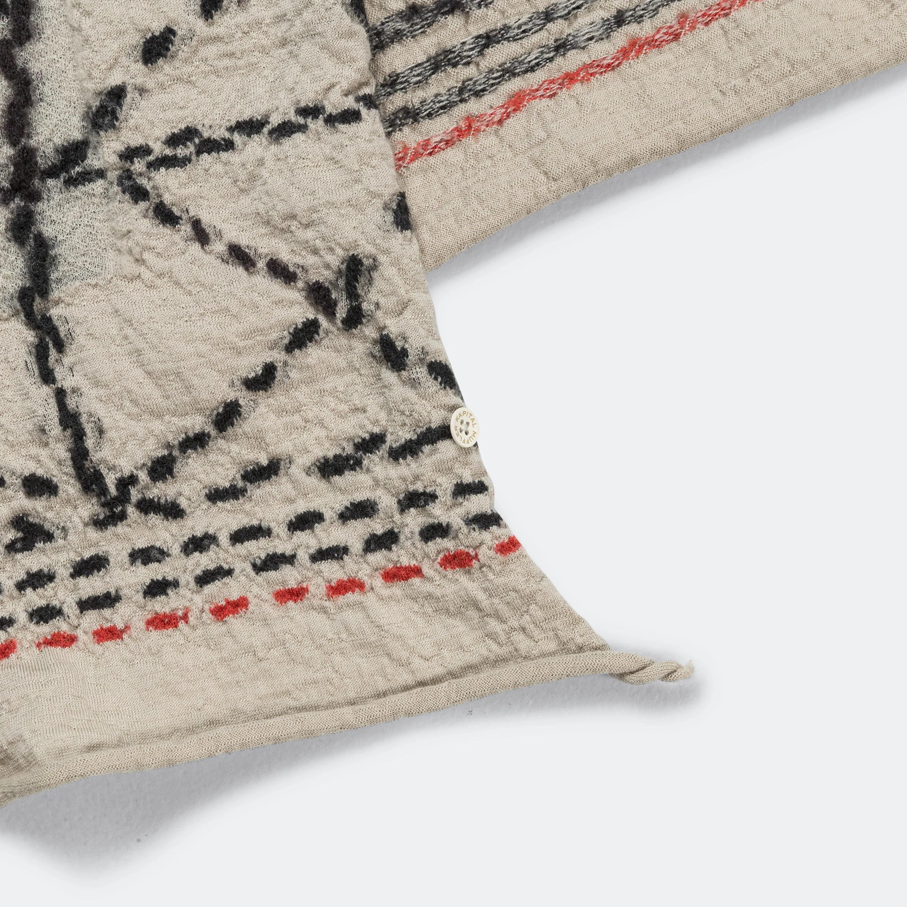 Fulling Wool HAPPY Scarf SASHIKO - Ecru - Image 5