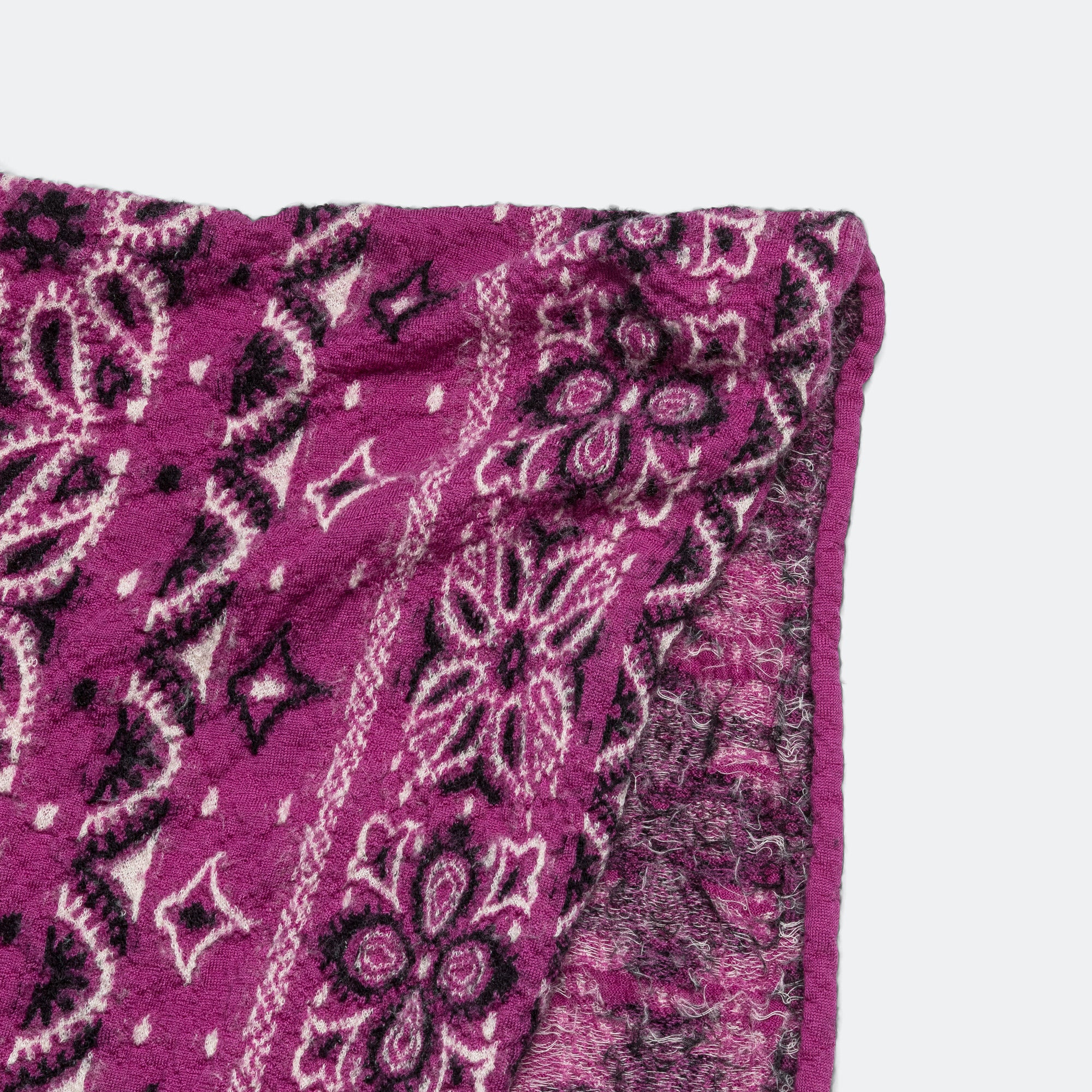 Fulling Wool Scarf Colorful BIG-MAMA BANDANA - Purple - Image 3