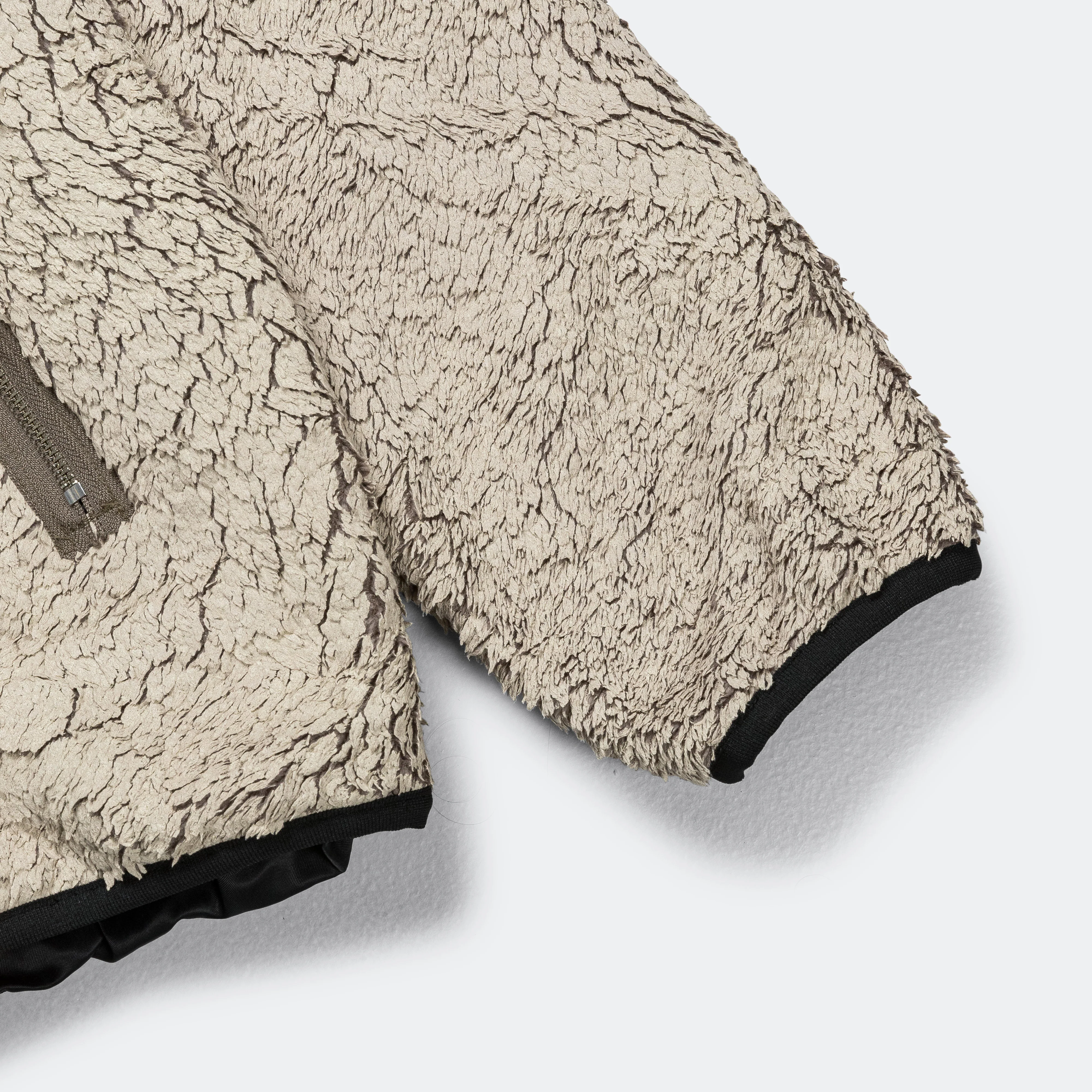 Funnel Track Jacket - Off White Painted Sherpa - Image 5
