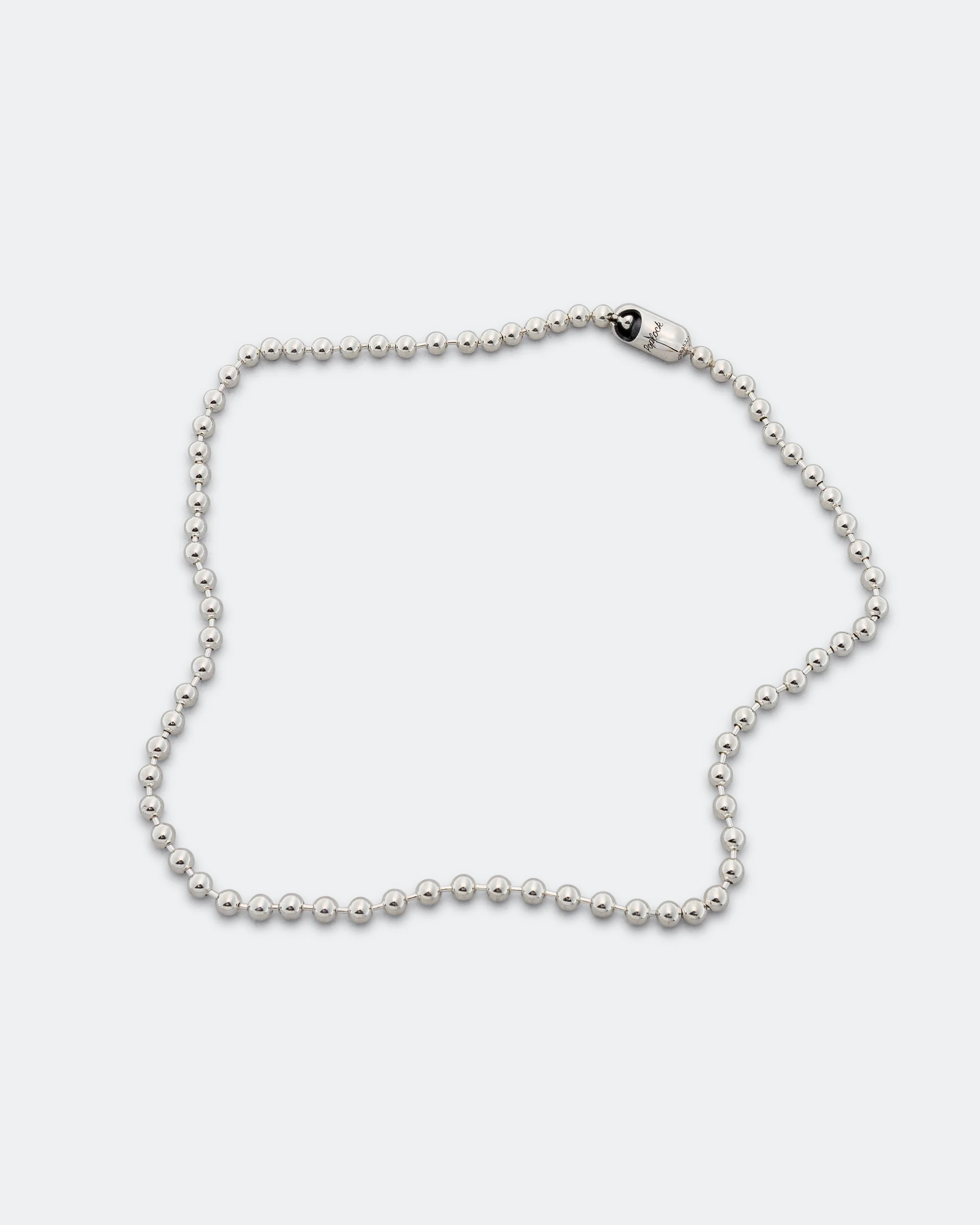 Poplock Necklace Ball Chain - Logo - 925 Silver