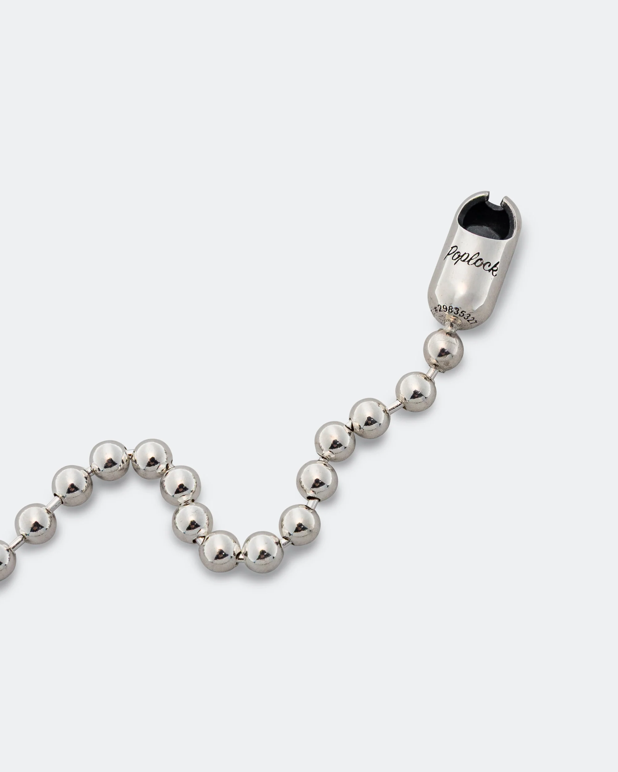 Poplock Necklace Ball Chain - Logo - 925 Silver - Image 3