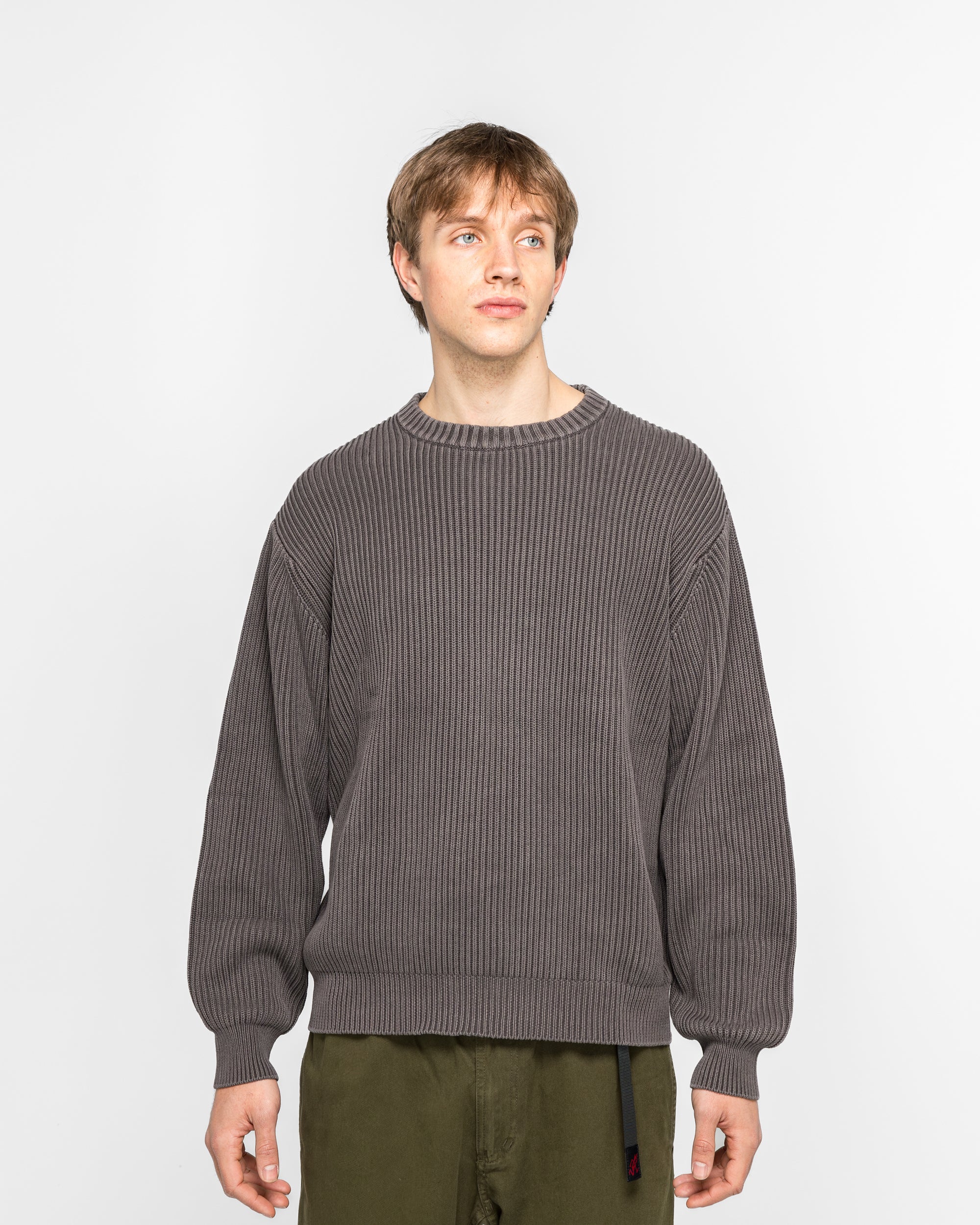 Cotton Knit Sweater - Grey - Image 2