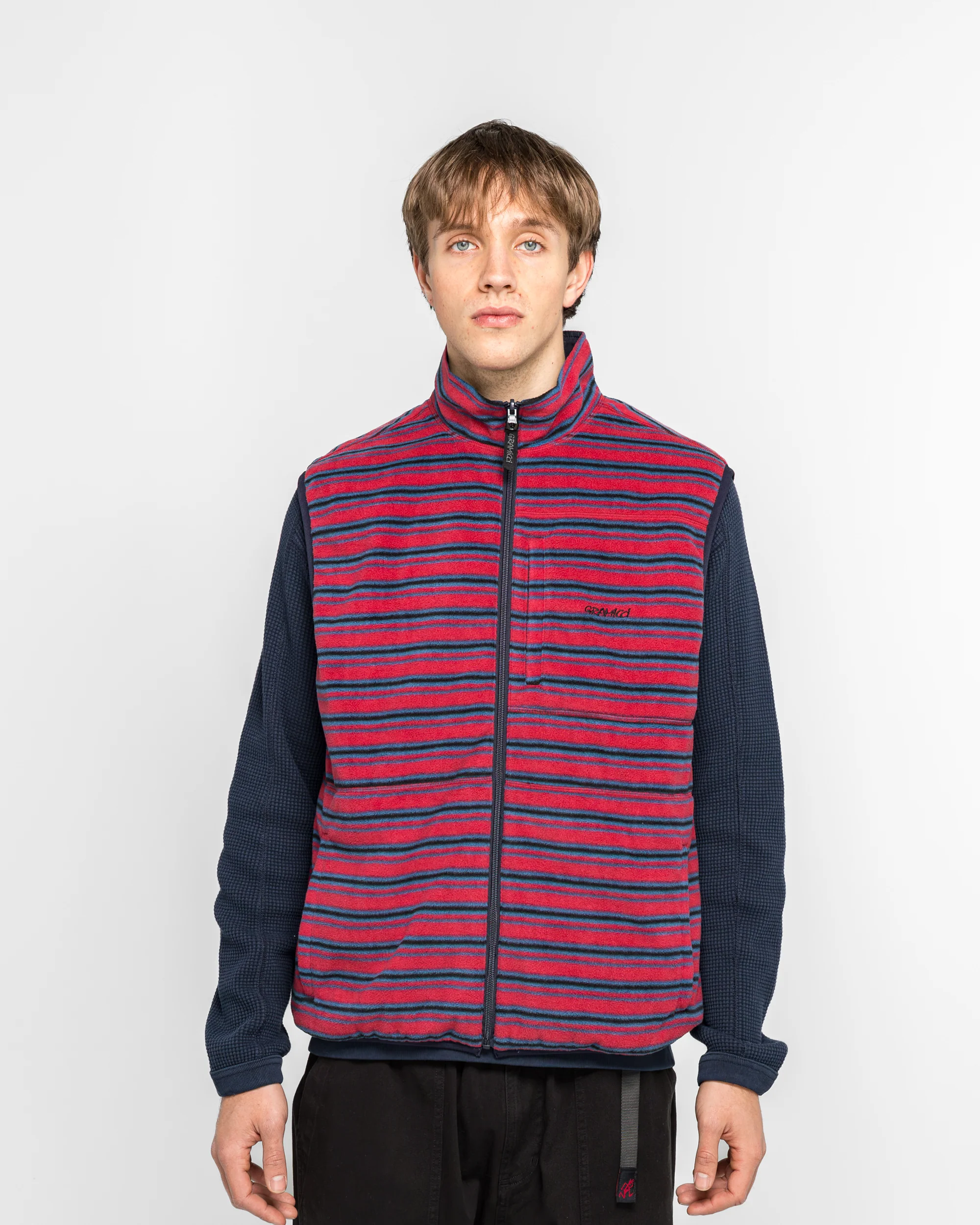 Thermal Fleece Reversible Vest - Berry Stripe - Image 2