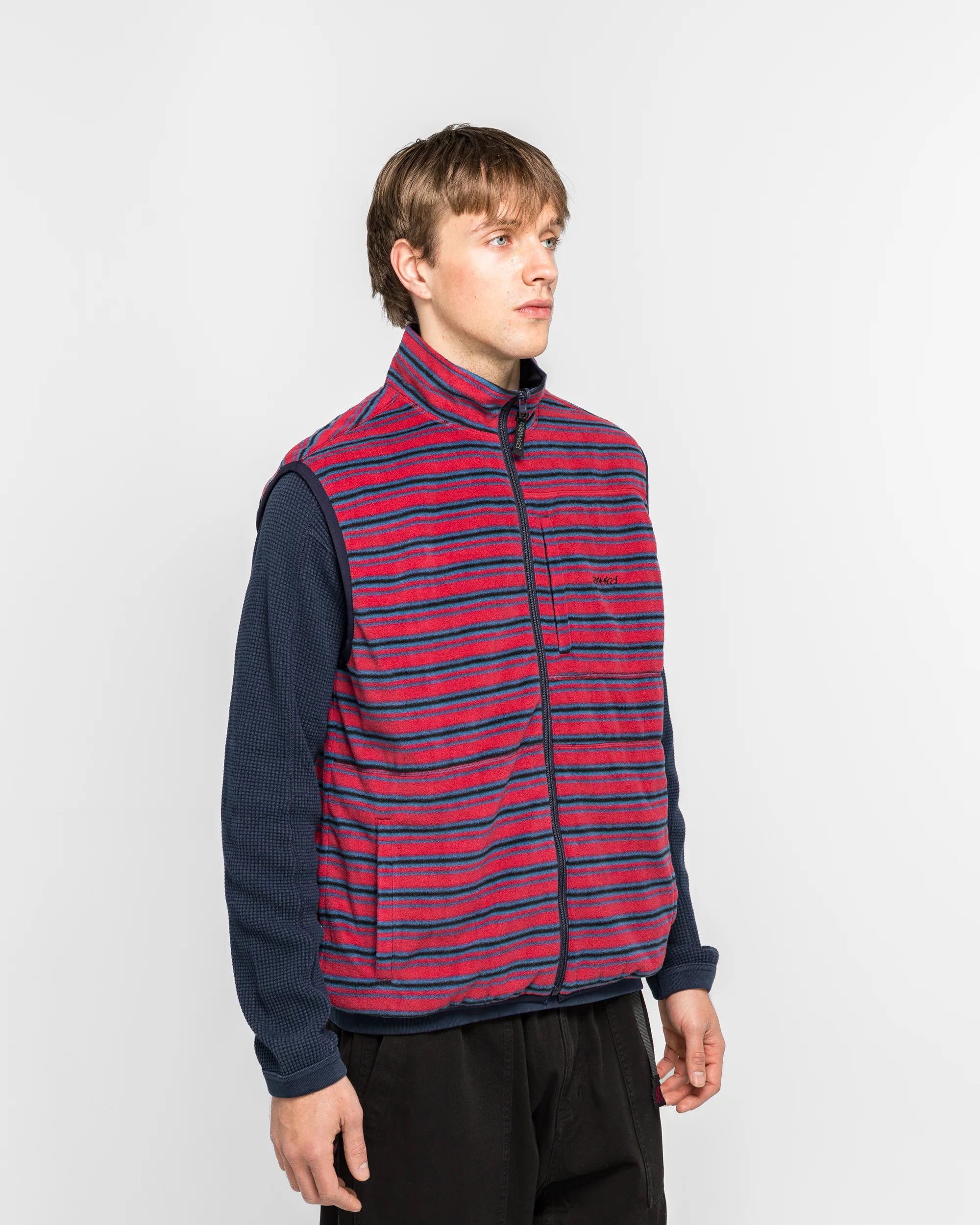 Thermal Fleece Reversible Vest - Berry Stripe - Image 3