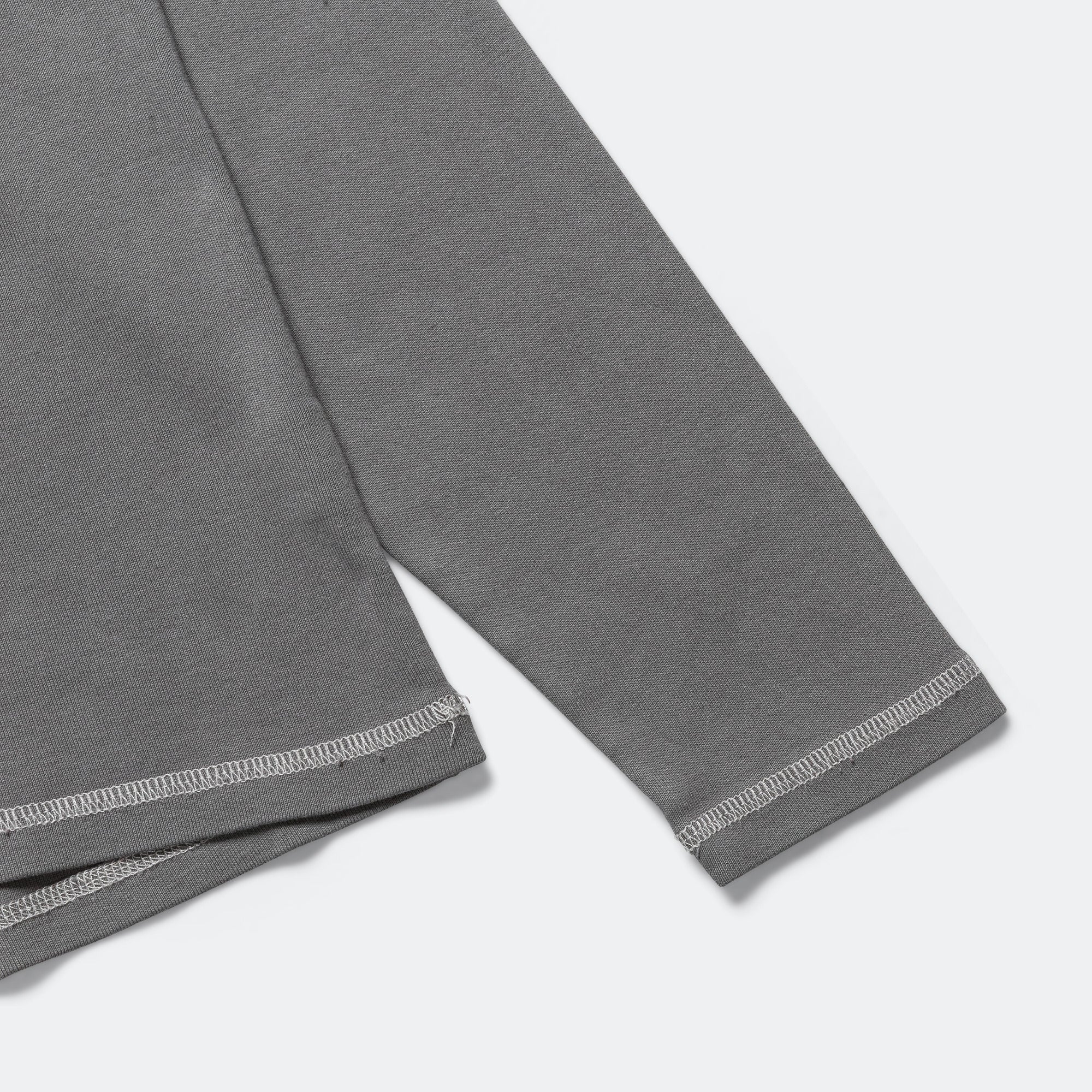 Heavy Rib Knit Long Sleeve Tee - Grey - Image 5