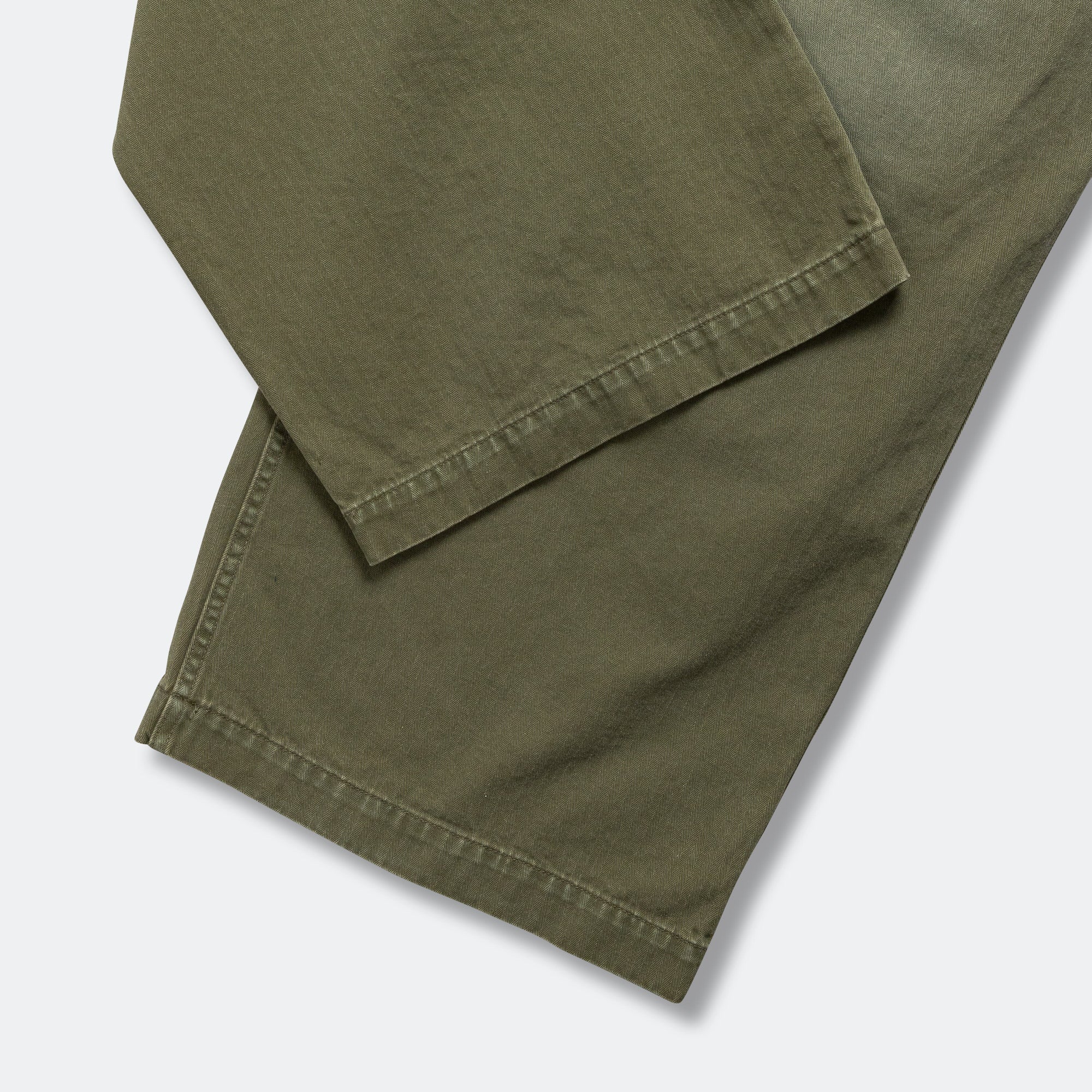 Herringbone FATIGUE Baggy Pants - Khaki - Image 3