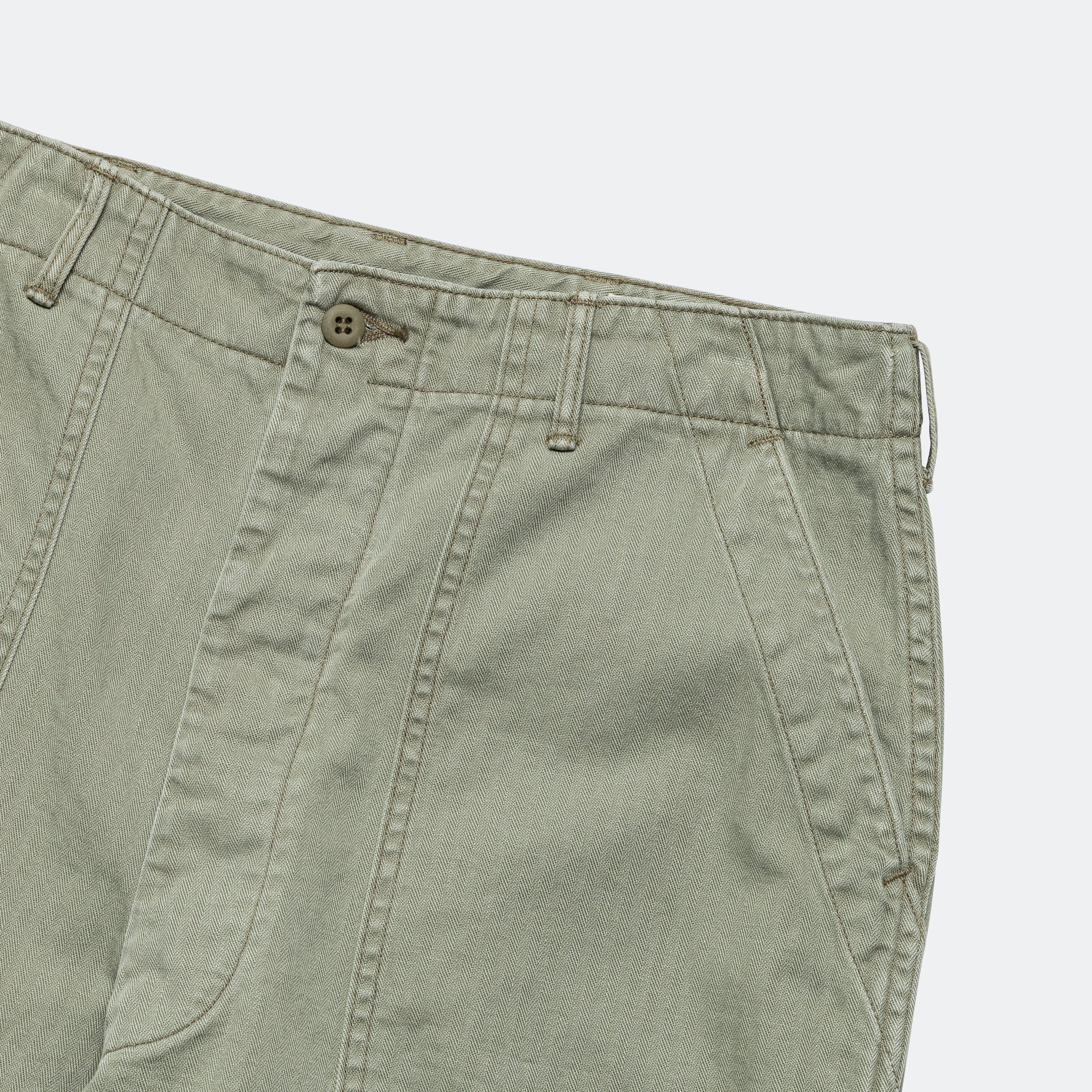 Herringbone Summer Fatigue Pants - Green - Image 3
