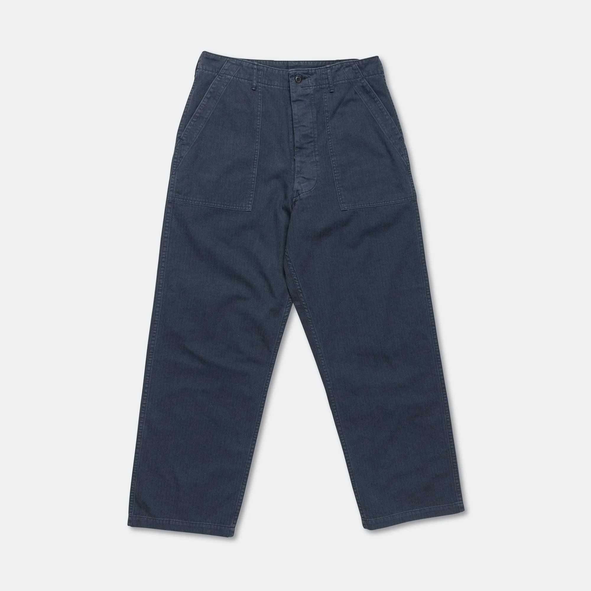 Herringbone Summer Fatigue Pants - Navy