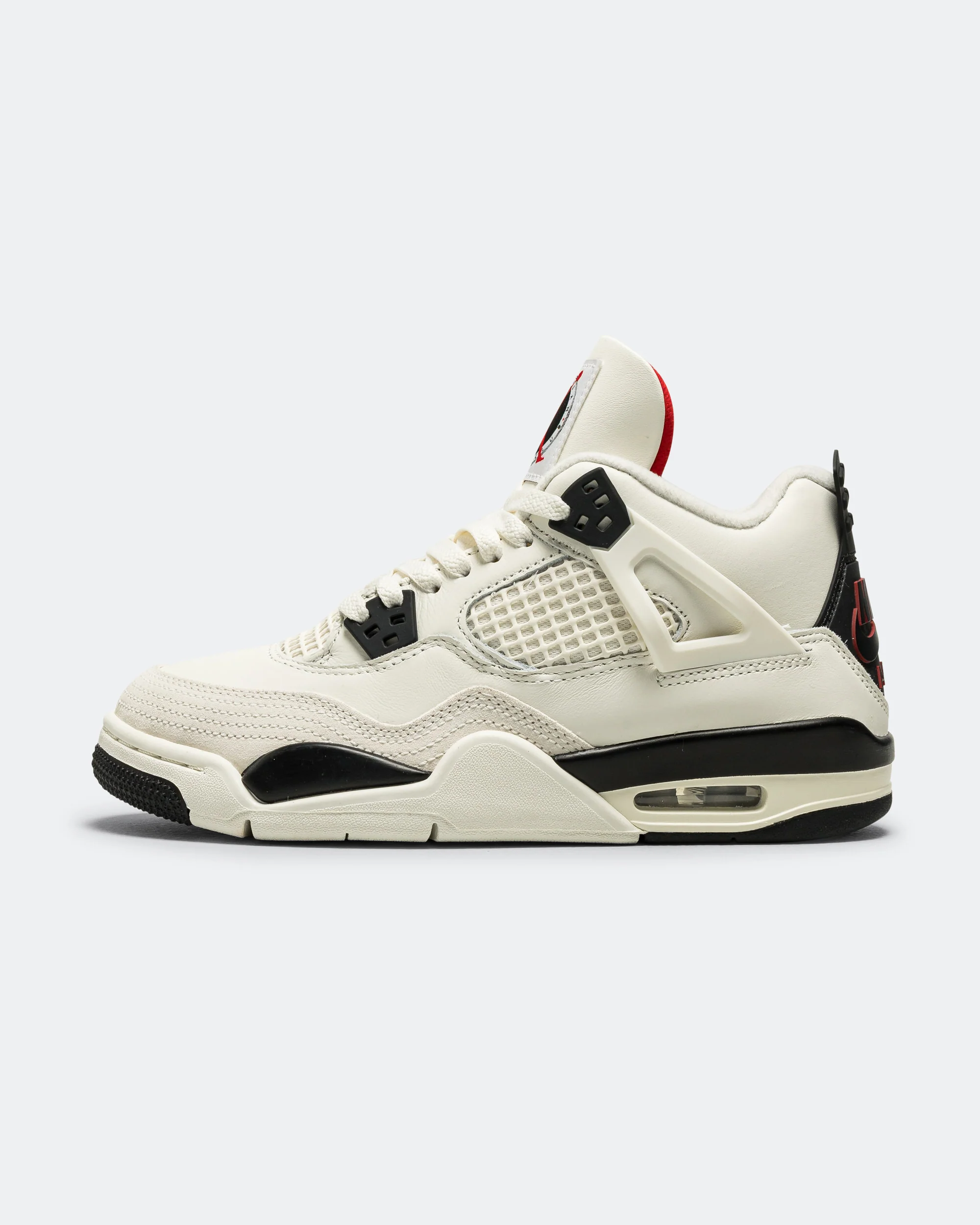 Air Jordan 4 Retro OG FC (GS) - Sail/Black-University Red