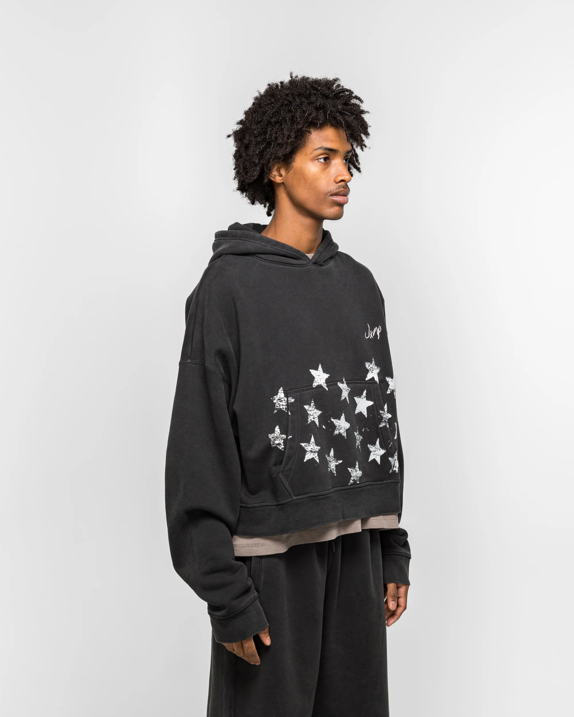 Crop Hoodie x FEAR - Black/Ivory - Image 3