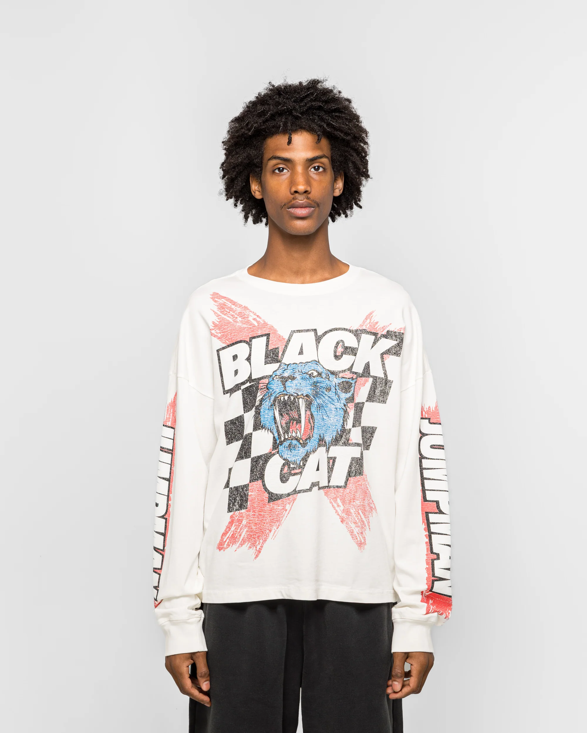 M J Black Cat LS Tee - Ivory - Image 2