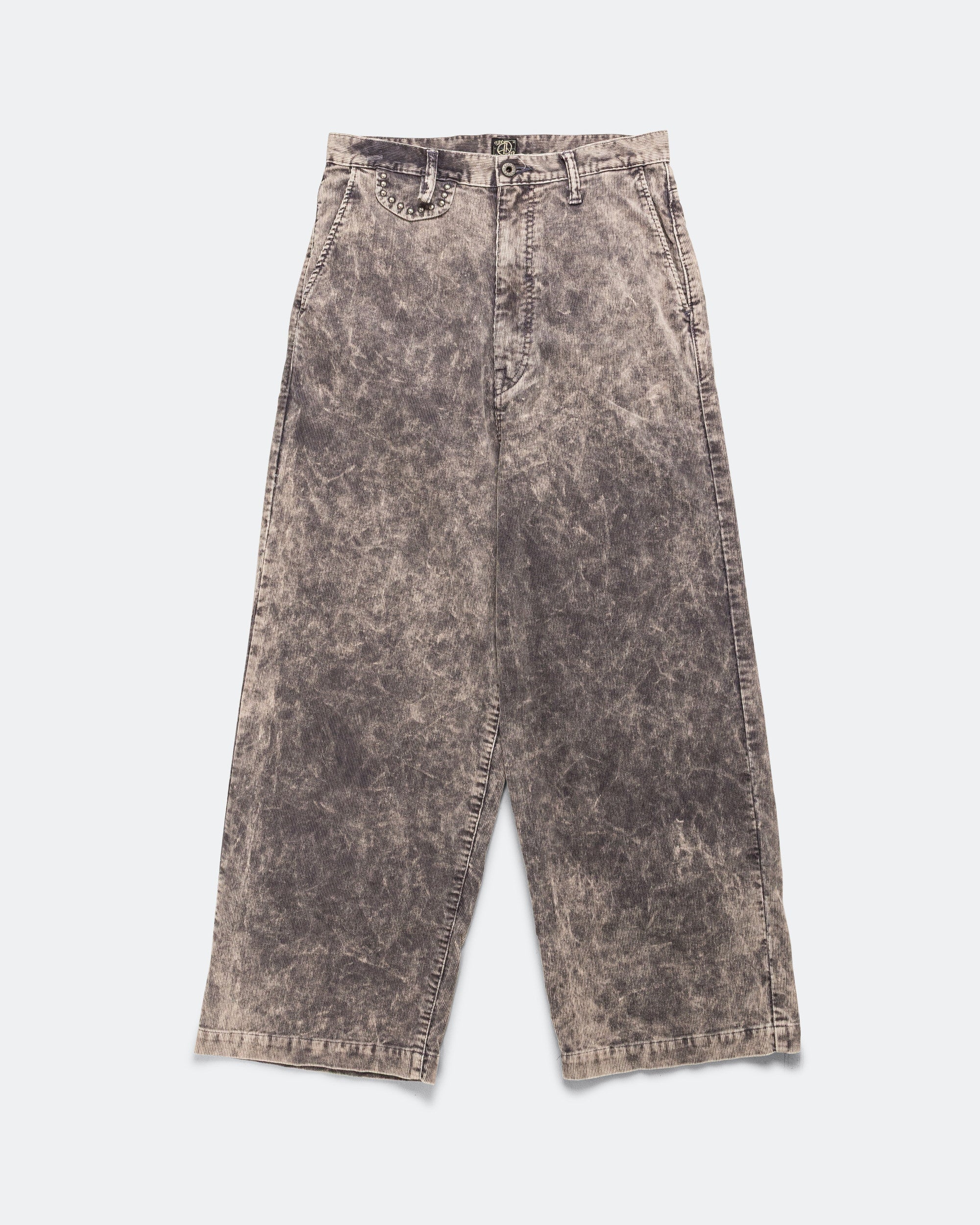 14W Corduroy BOOGIE-DAY PORT Baggy Pants (Dirty Dyed) - Grey