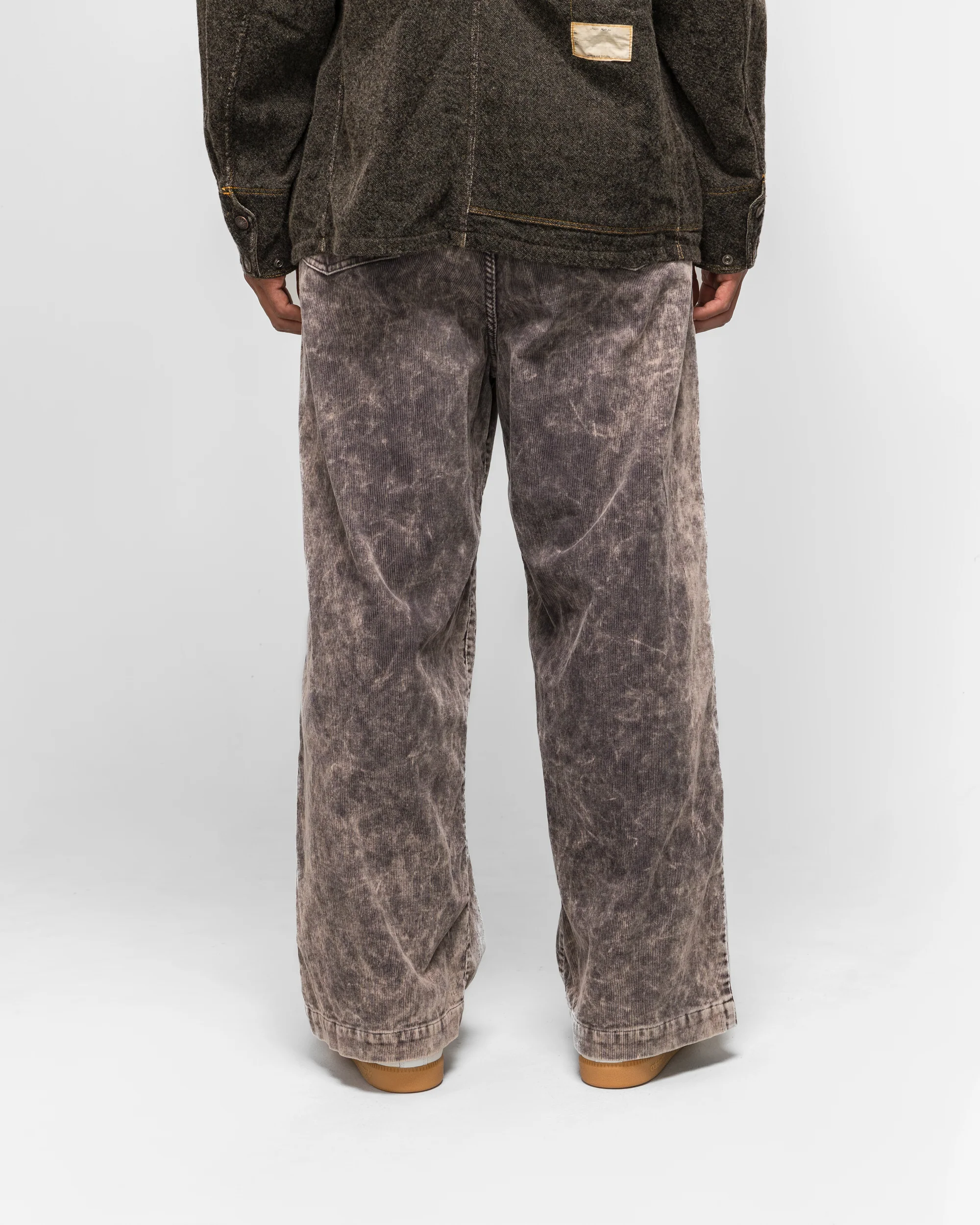 14W Corduroy BOOGIE-DAY PORT Baggy Pants (Dirty Dyed) - Grey - Image 4