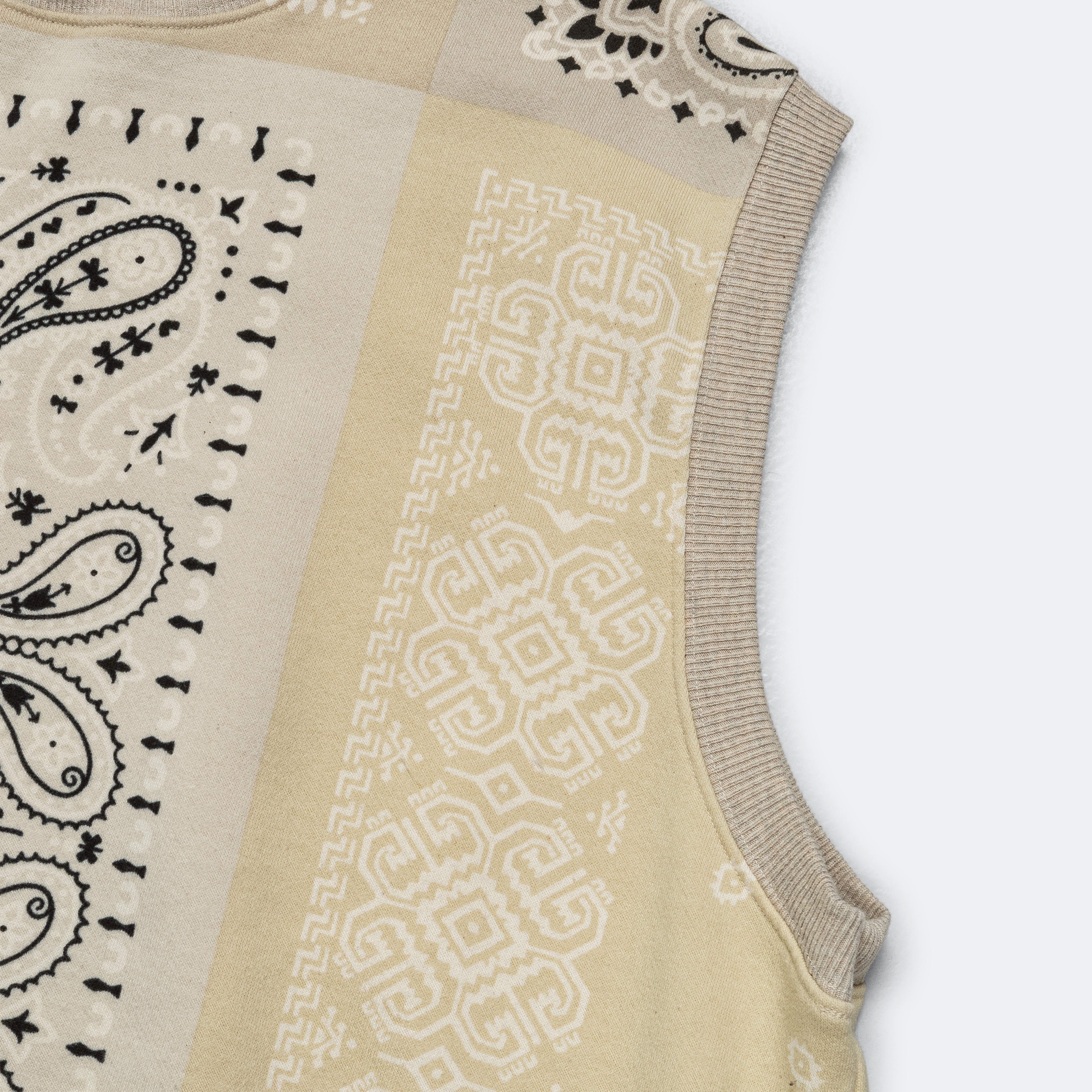 30/-SWT Knit Bandana BIG Vest - Ecru - Image 4