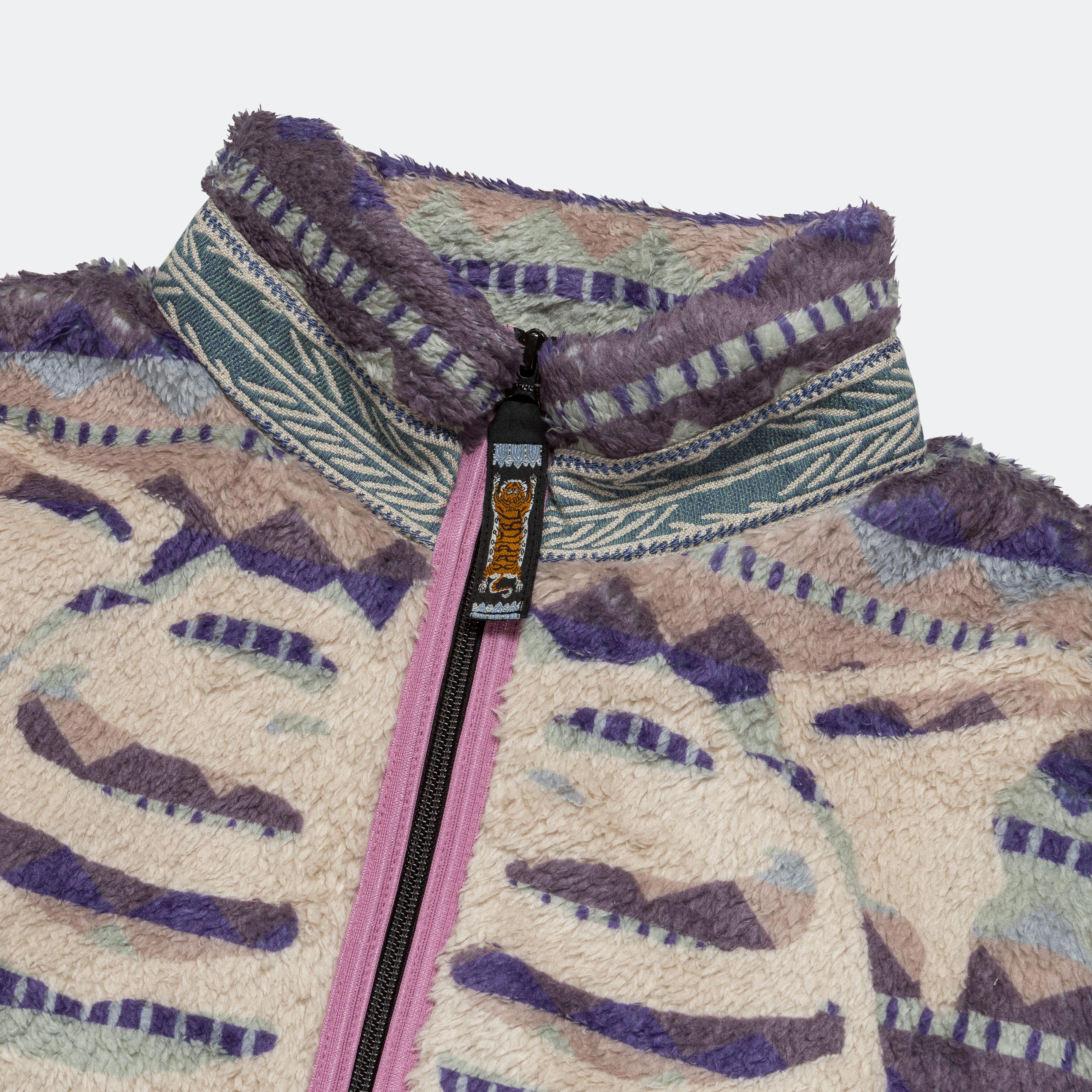 ASHLAND Stripe & BONE Fleece ZIP Blouson - Purple - Image 4