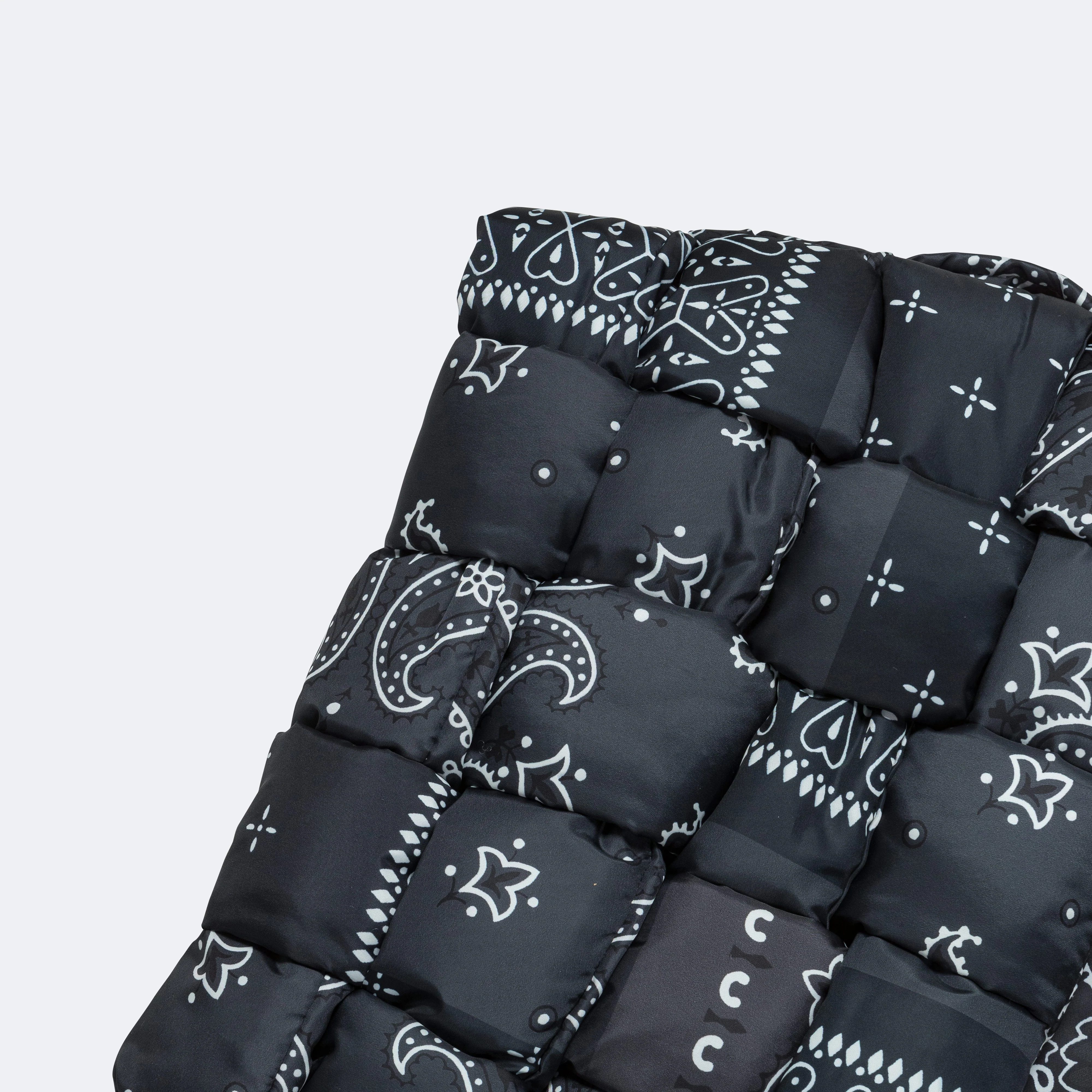 Bandana Print Nylon KEEL WEAVING Scarf - Black - Image 4