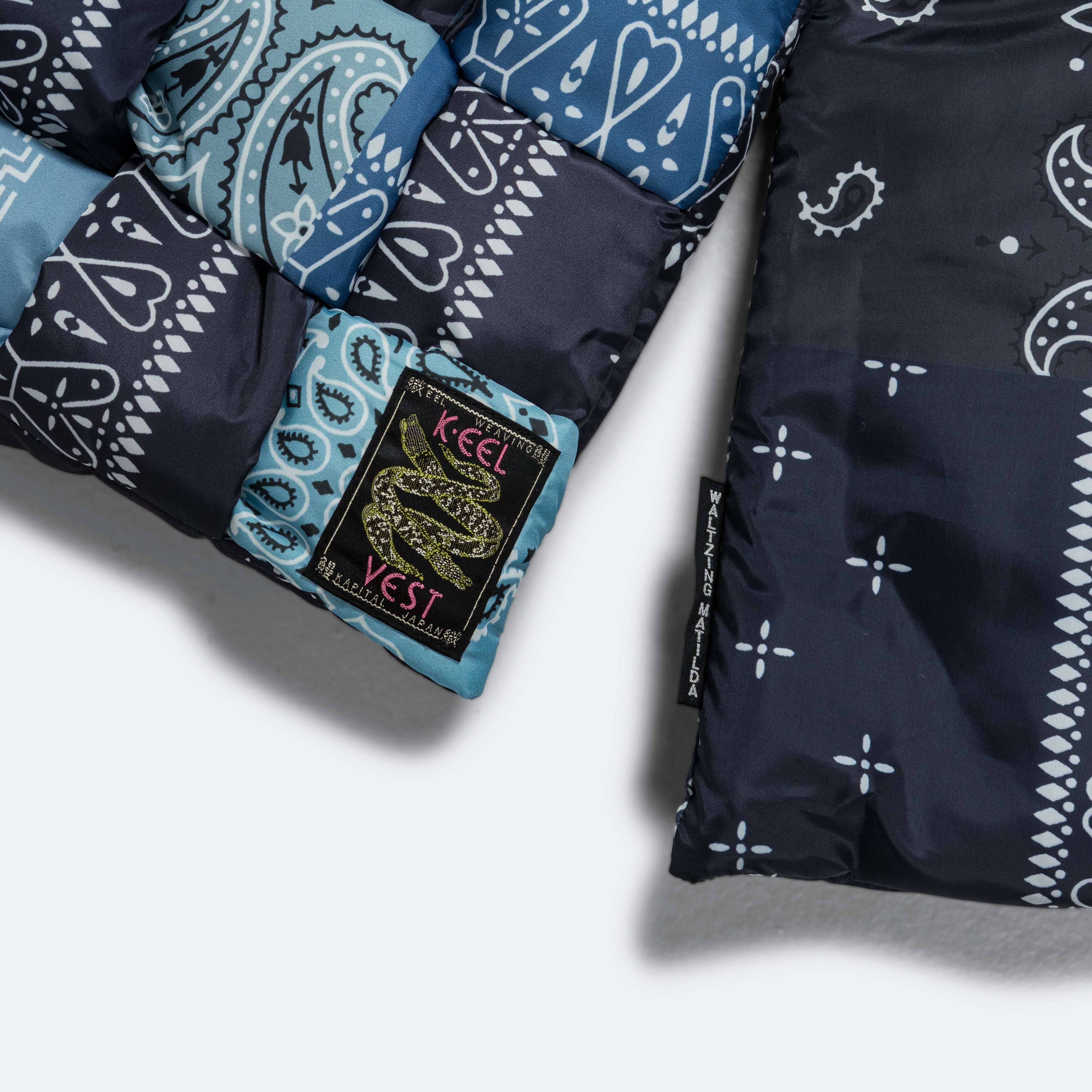 Bandana Print Nylon KEEL WEAVING Scarf - Navy - Image 3