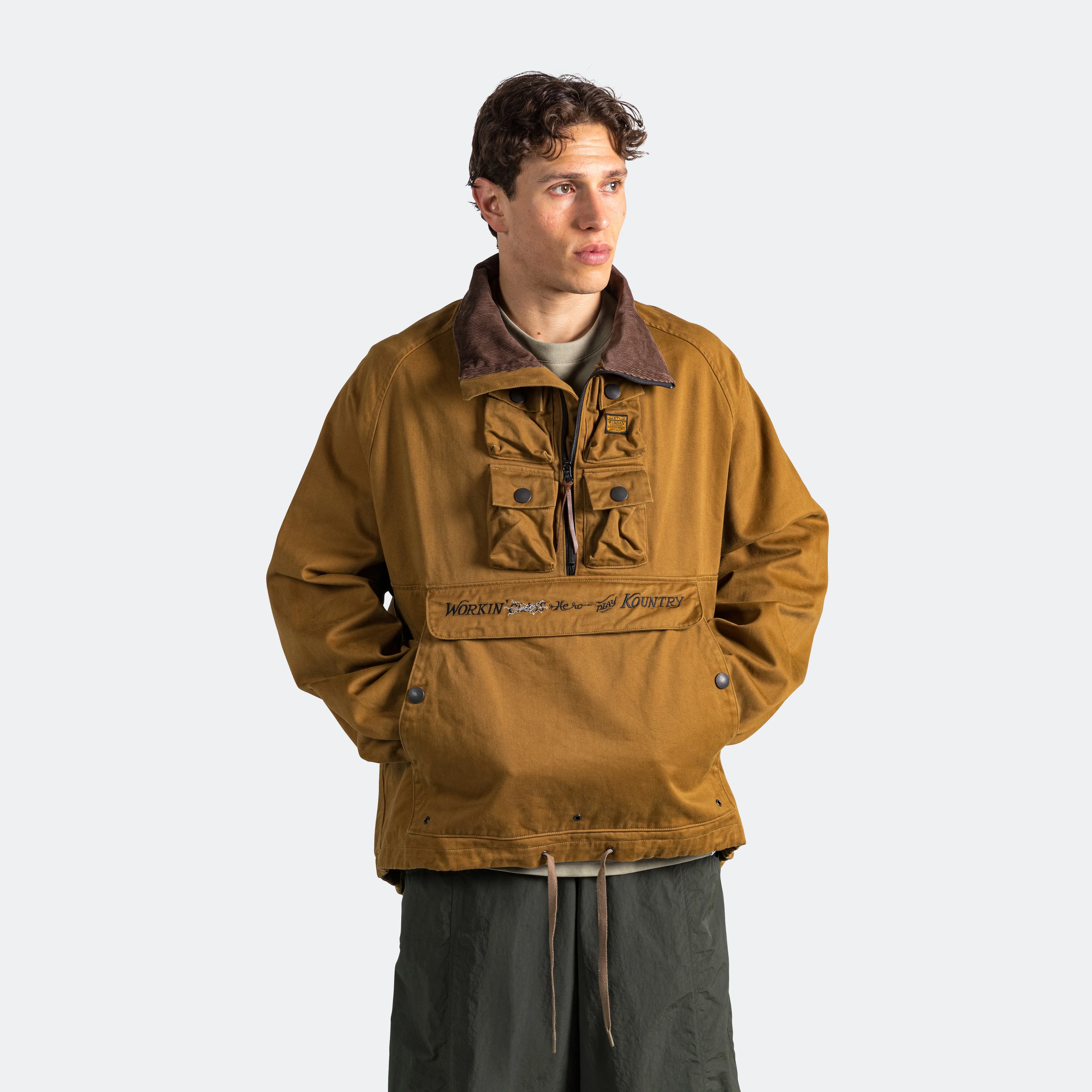 Chino NICKLE 6 Anorak(WORKING Embroidery) - Camel/Navy - Image 2