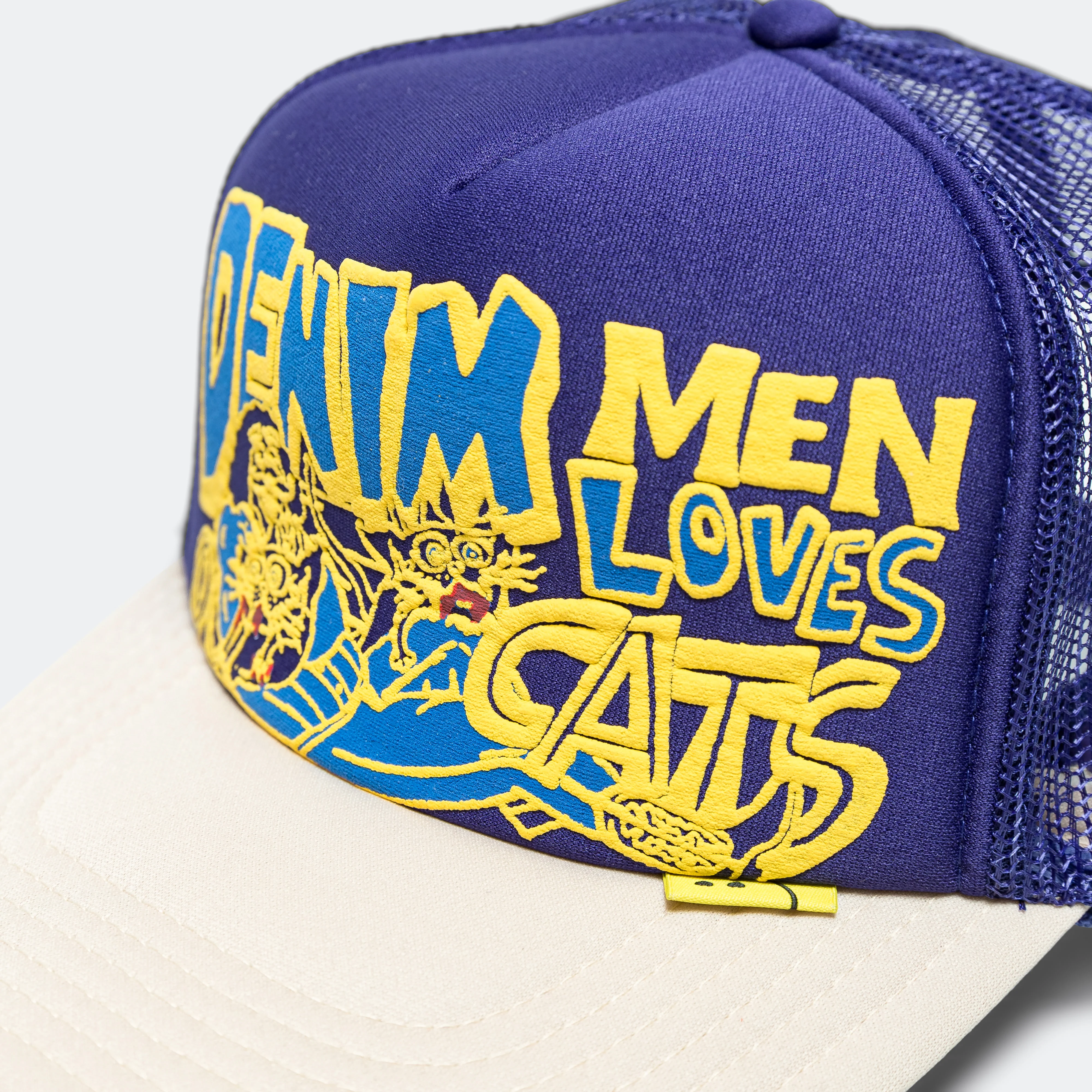 DENIM MEN LOVE CATS Trucker Cap - Purple - Image 3