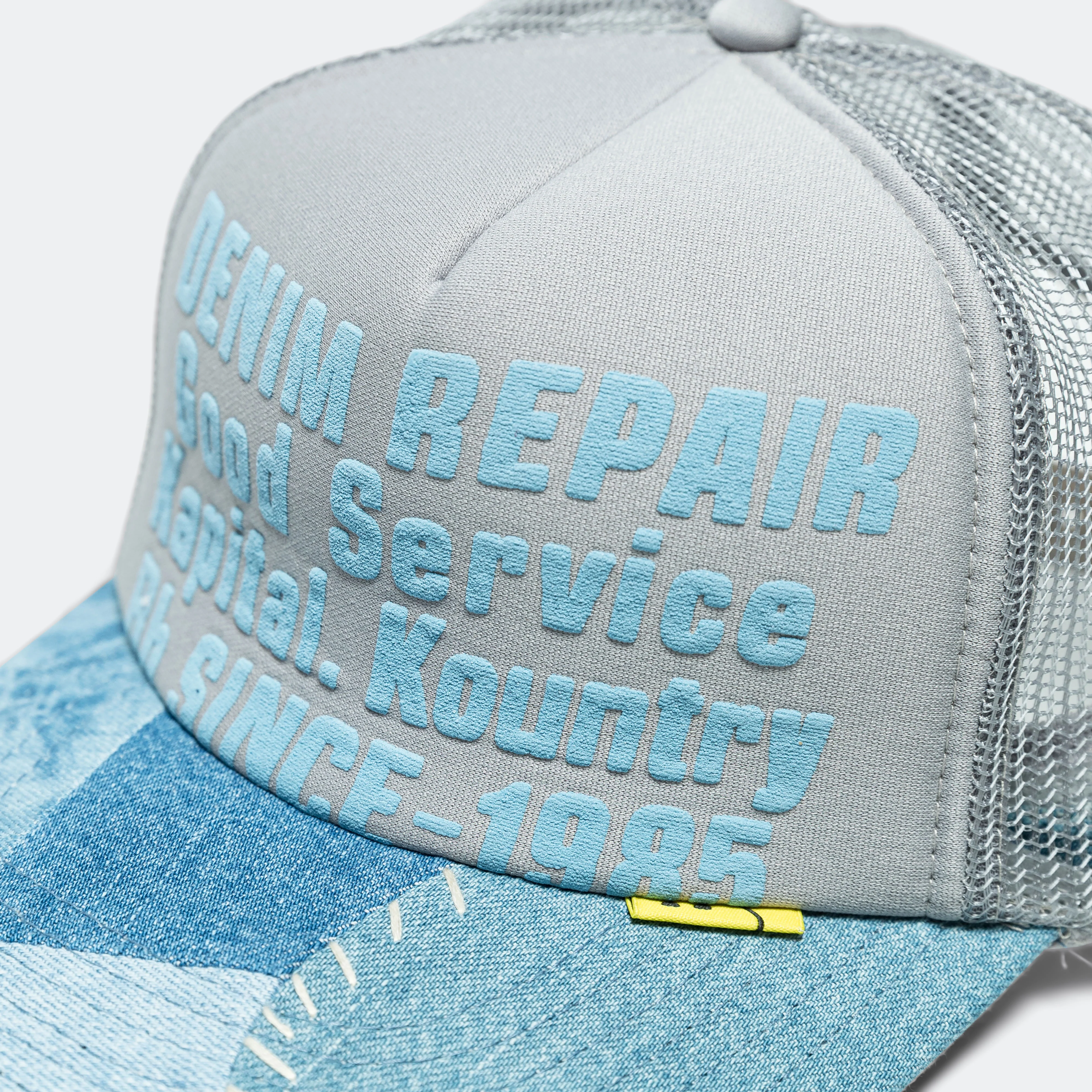 Denim Repair Service Denim Reconstruction Truck Cap - Grey - Image 3