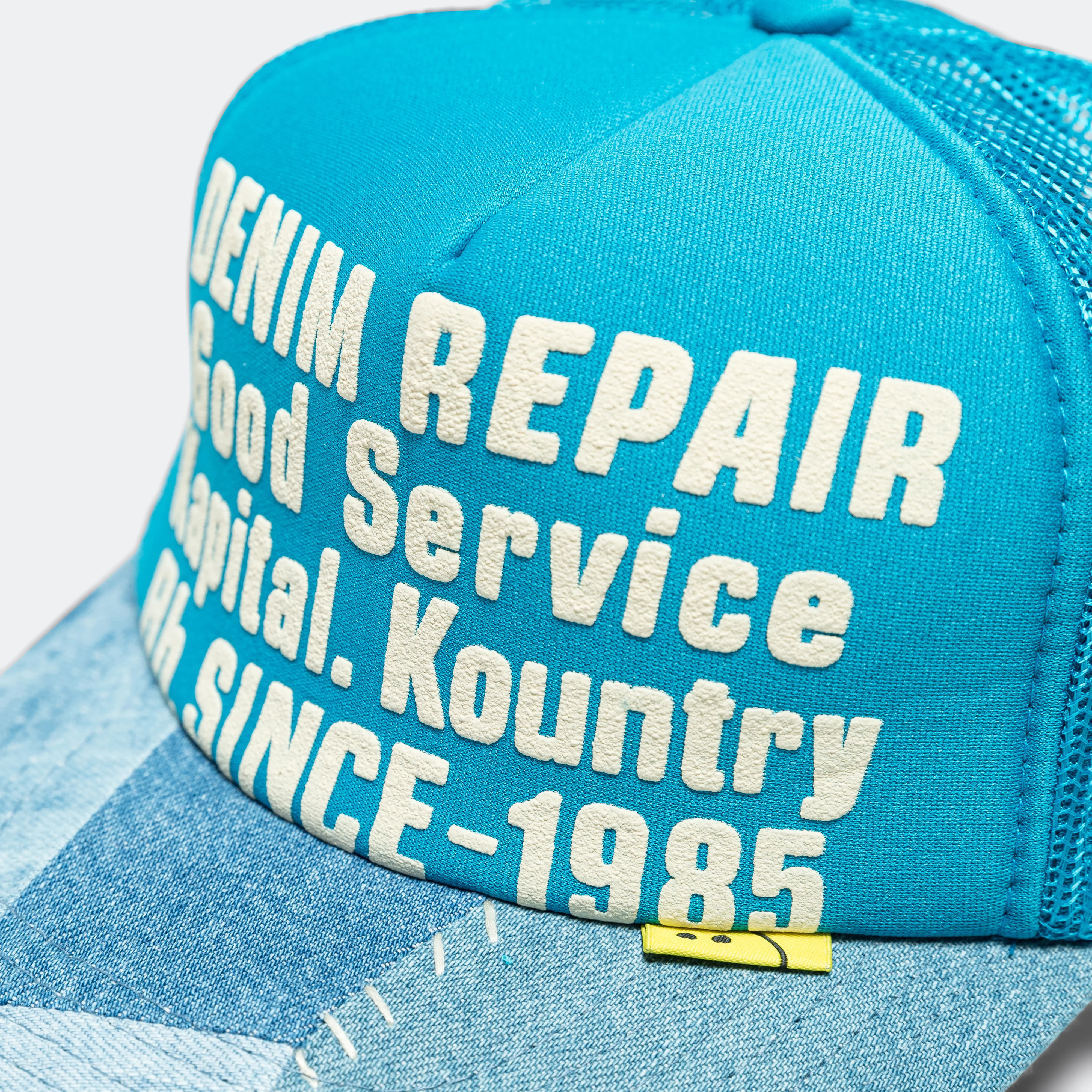 Denim Repair Service Denim Reconstruction Truck Cap - Turquoise - Image 3