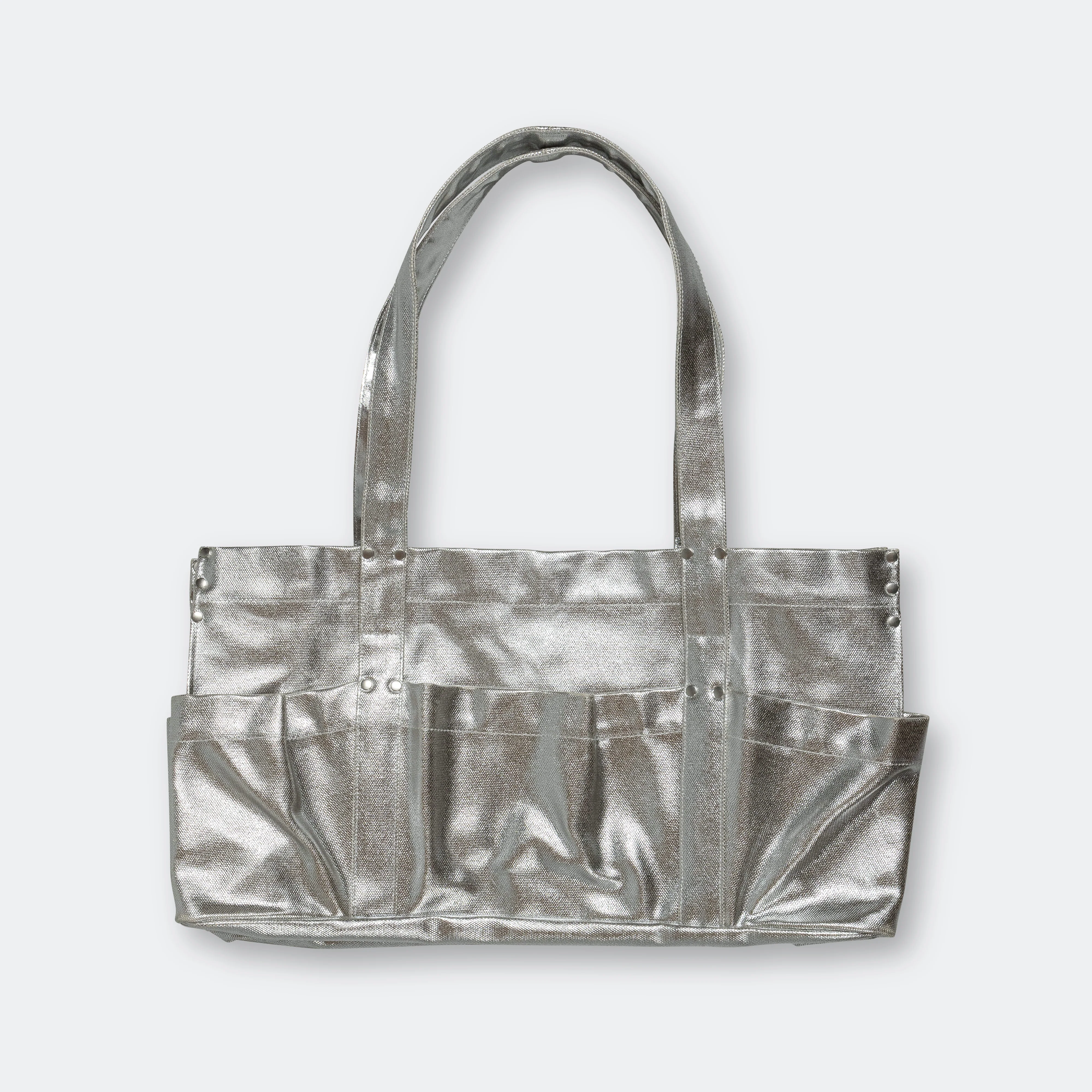 Foiled Canvas BRICK TOOL Bag Short-L - Silver - Image 3