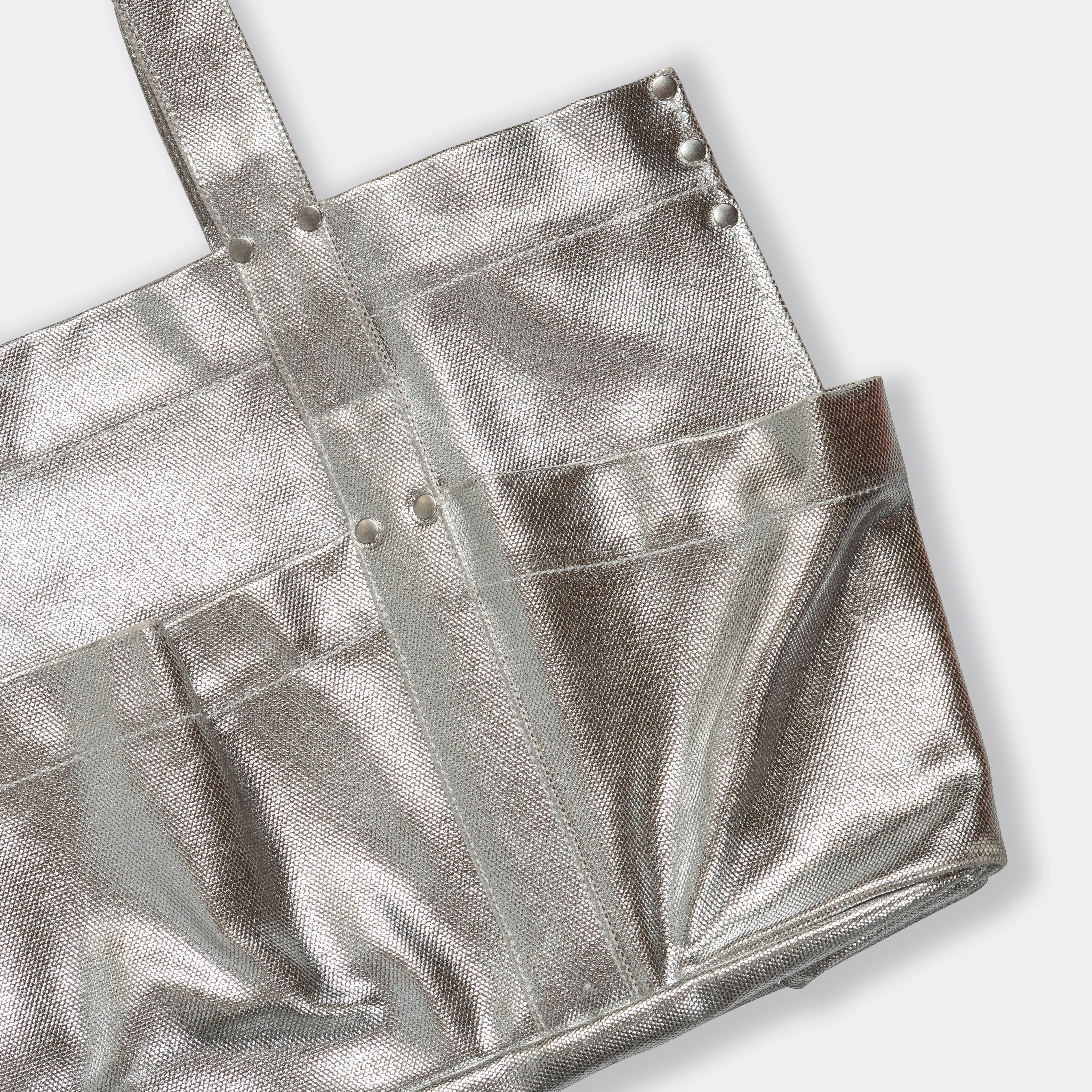 Foiled Canvas BRICK TOOL Bag Short-L - Silver - Image 5
