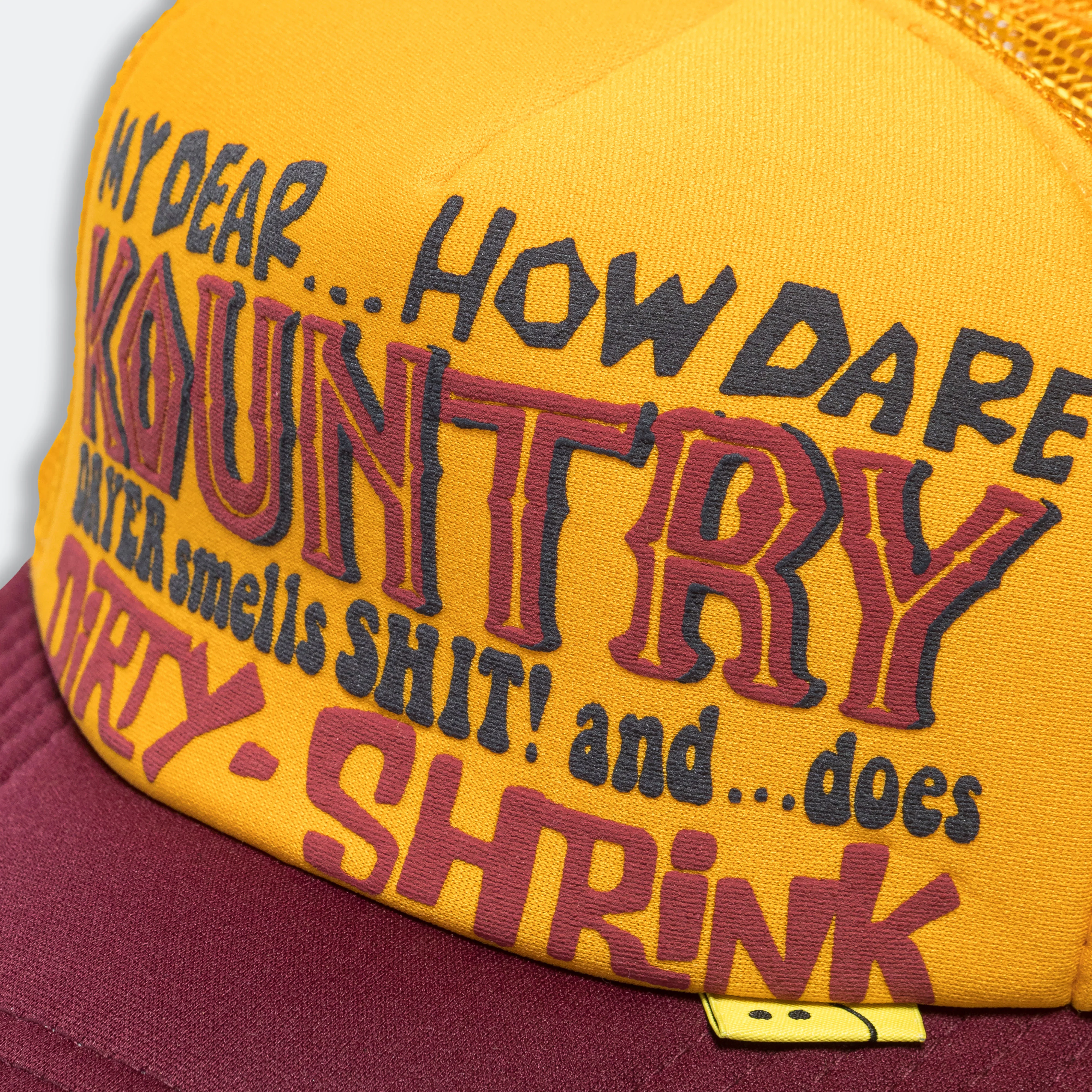 KOUNTRY DIRTY SHRINK Trucker CAP - Gold x Burgundy - Image 3