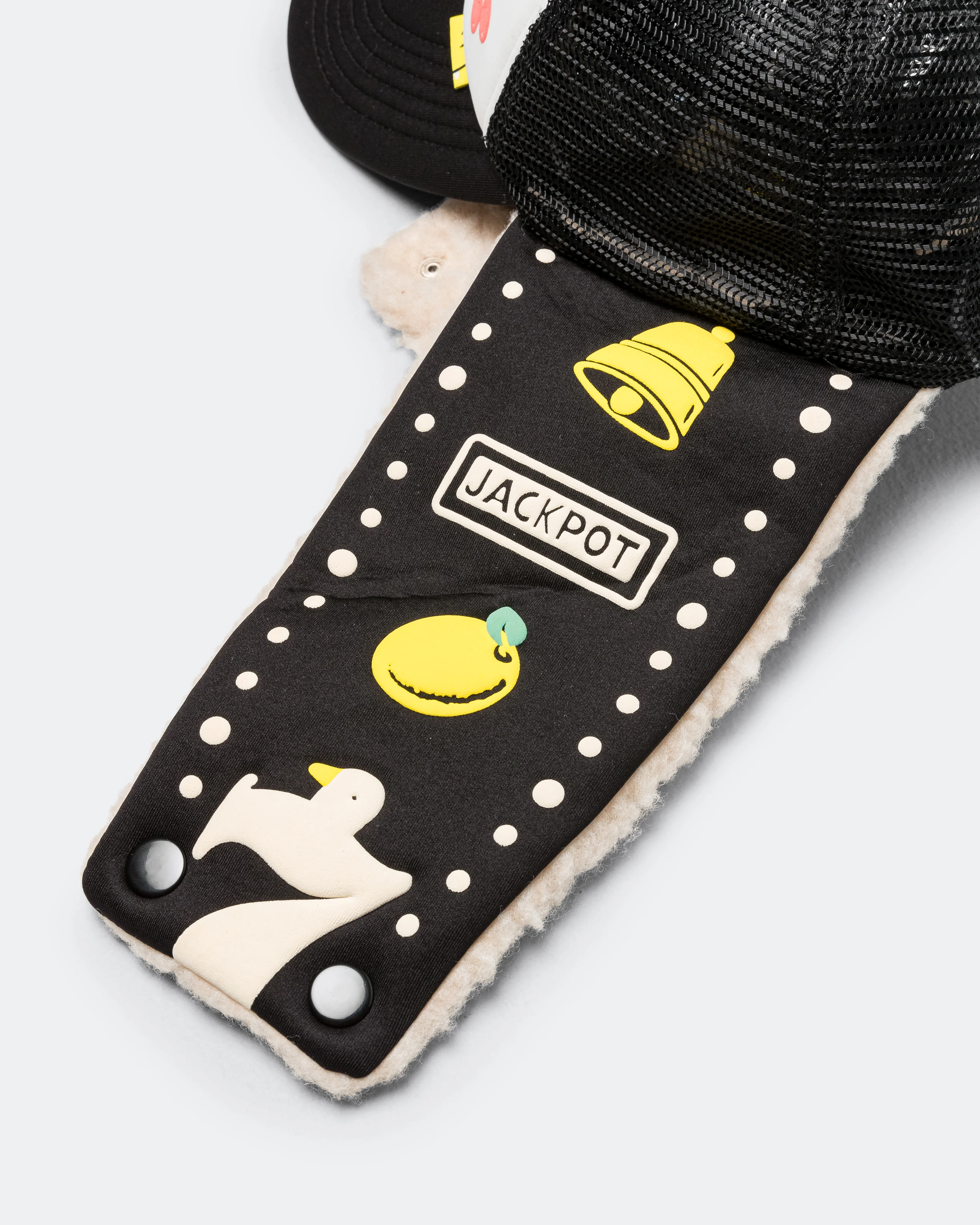 Lucky Bird LUMBER Trucker Cap - White/Black - Image 6