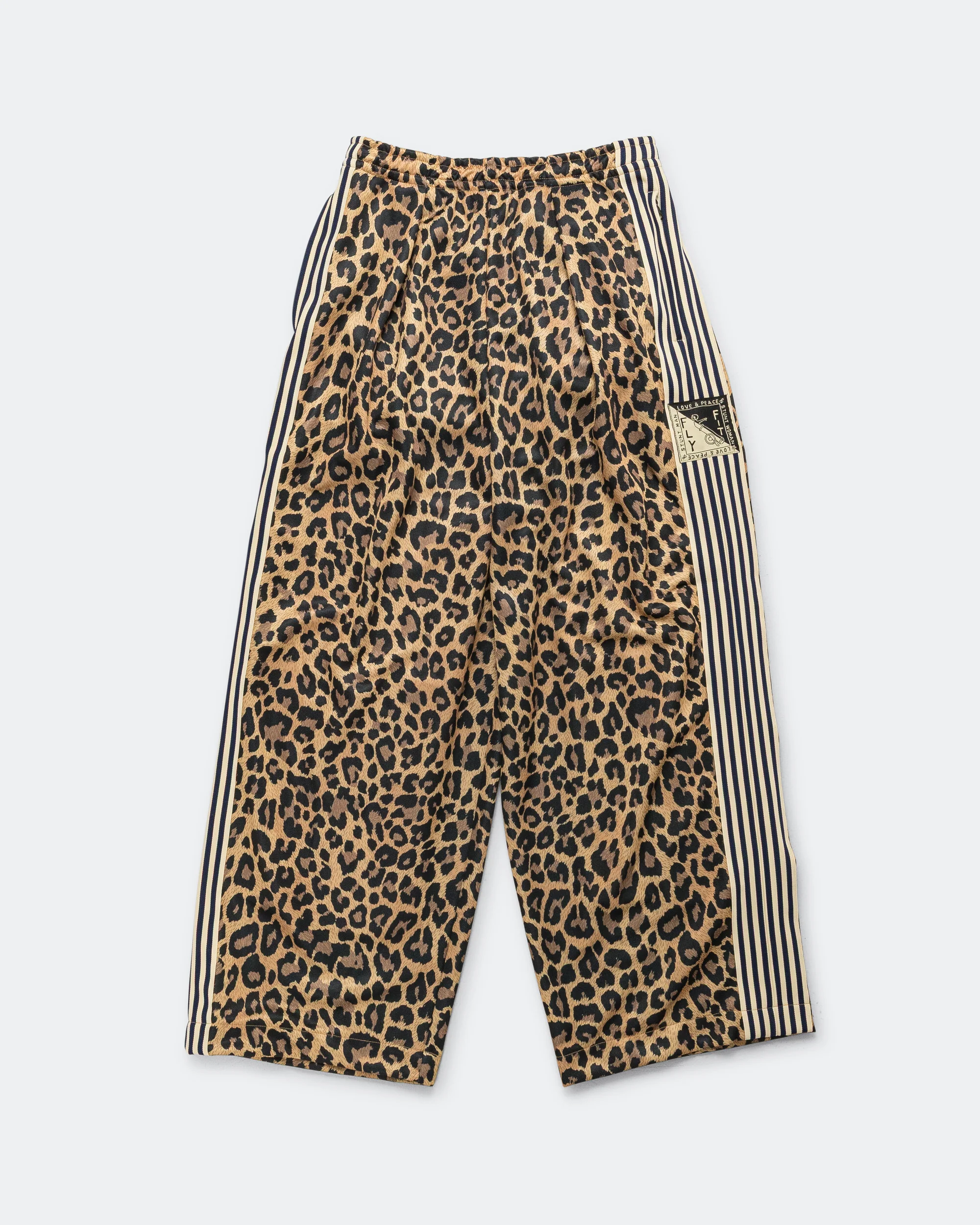 Smooth Jersey Leopard STANTMAN & WOMAN Baggy Track Pants - Brown