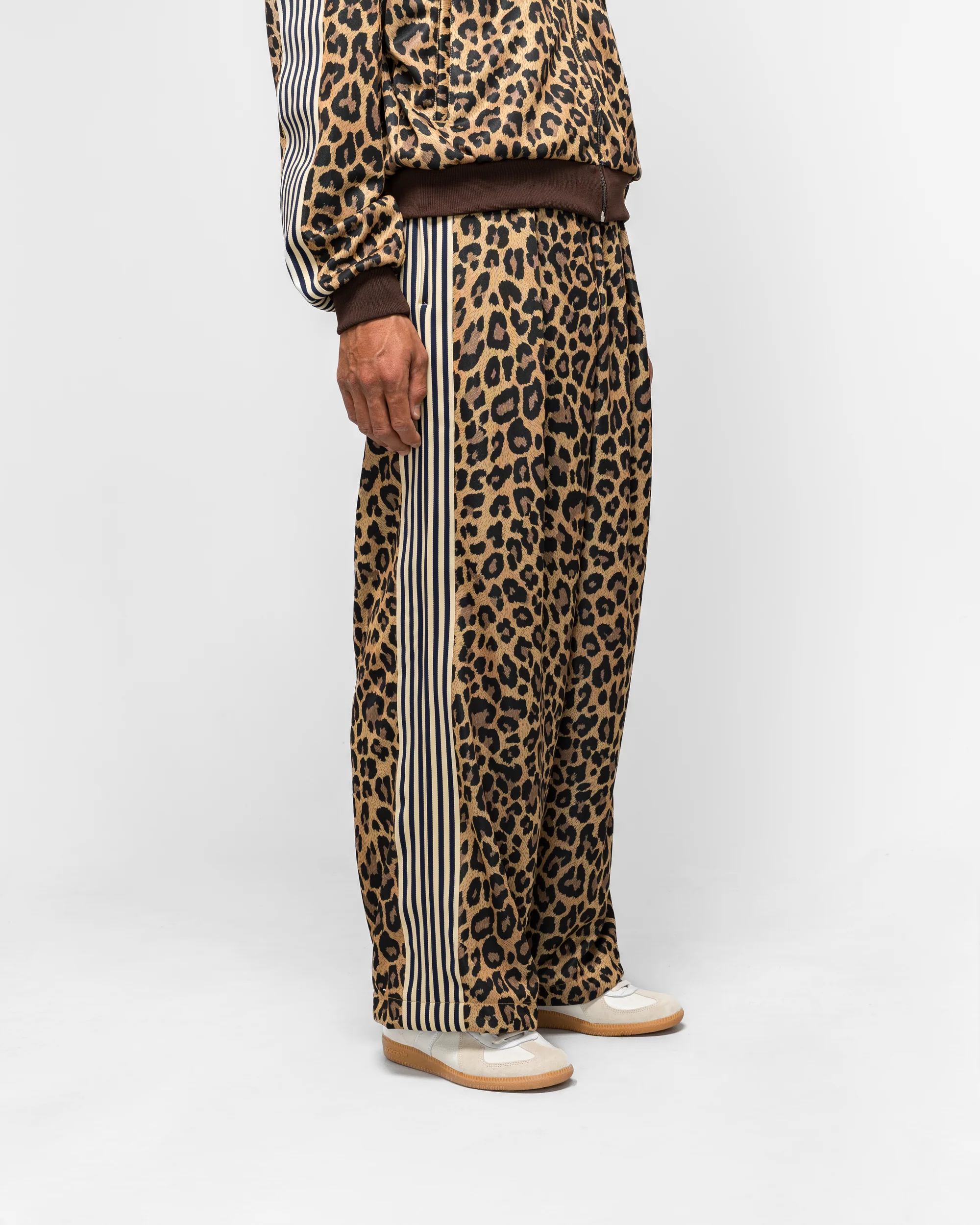 Smooth Jersey Leopard STANTMAN & WOMAN Baggy Track Pants - Brown - Image 3