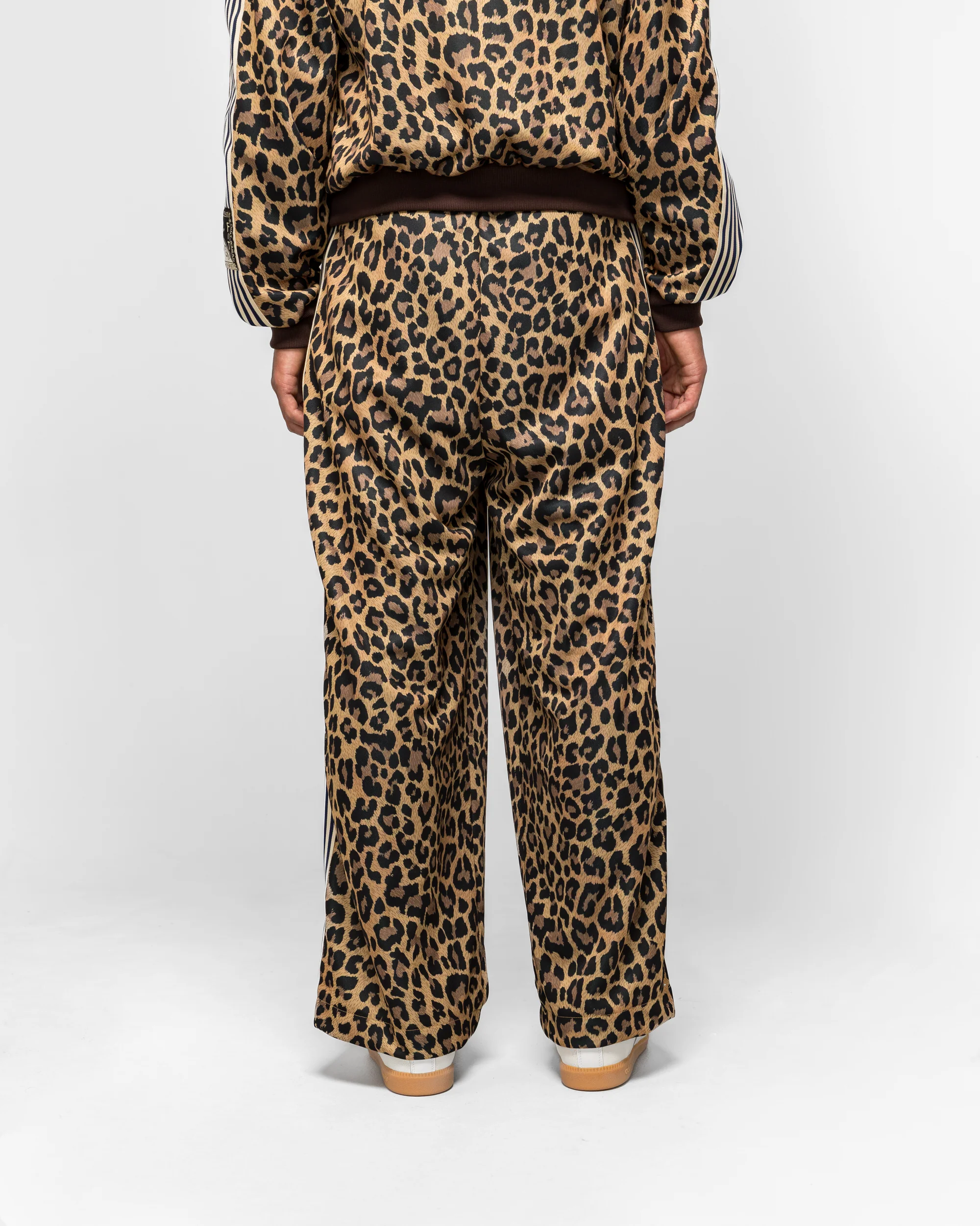 Smooth Jersey Leopard STANTMAN & WOMAN Baggy Track Pants - Brown - Image 4