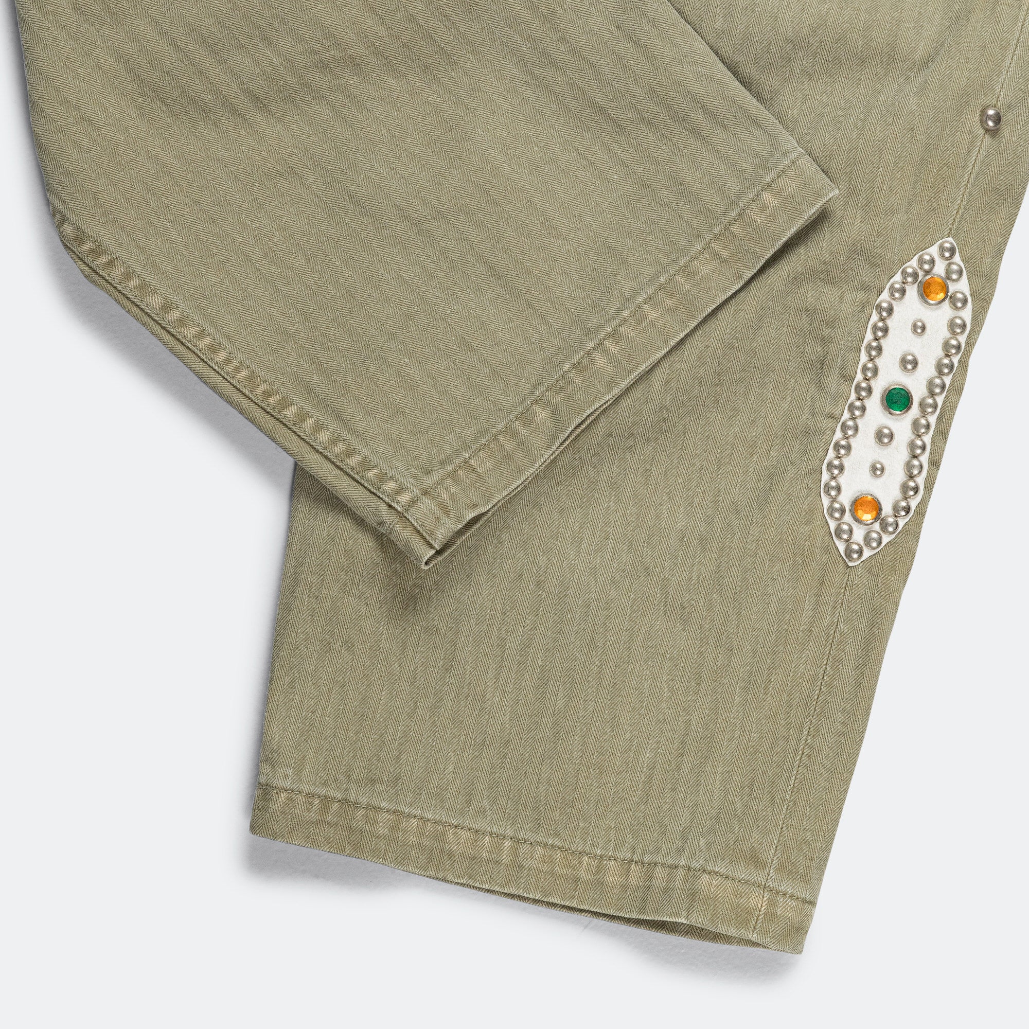 Sulfur Herringbone EASY BAKER Pants (STUDS Remake) - Khaki - Image 7