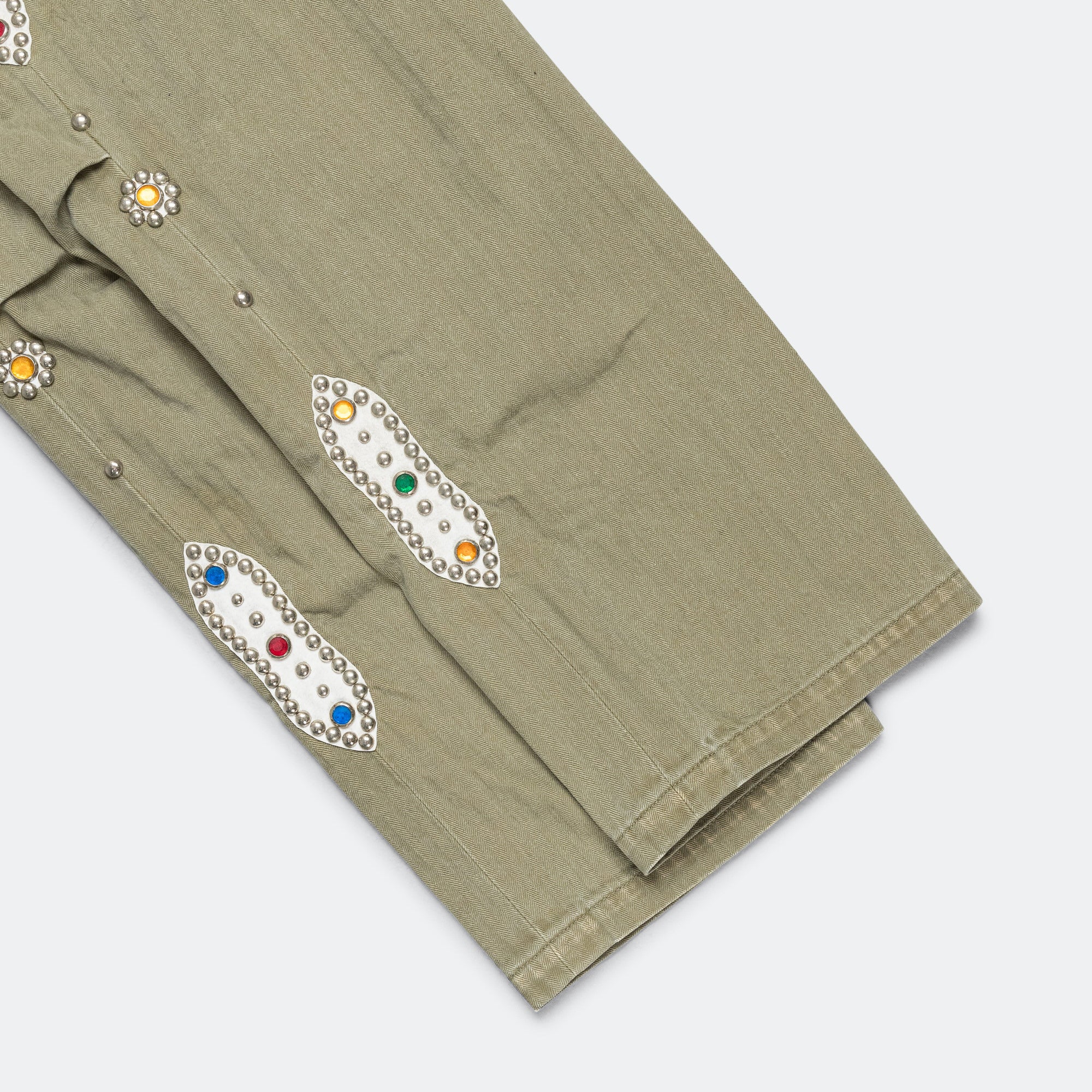 Sulfur Herringbone EASY BAKER Pants (STUDS Remake) - Khaki - Image 8