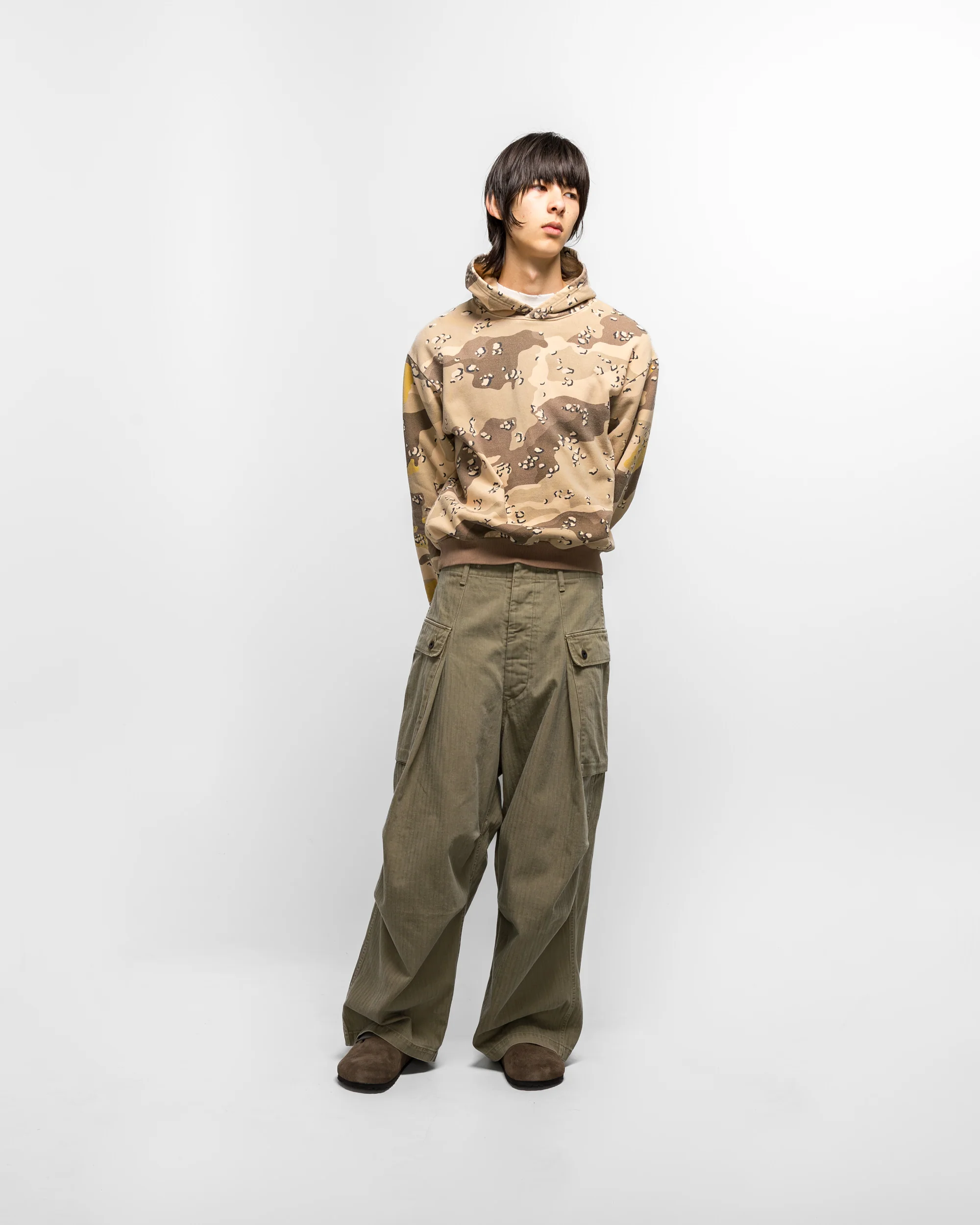 SWT Knit PECKISH CHOCO-CHIP Camo Hoodie - Beige - Image 6