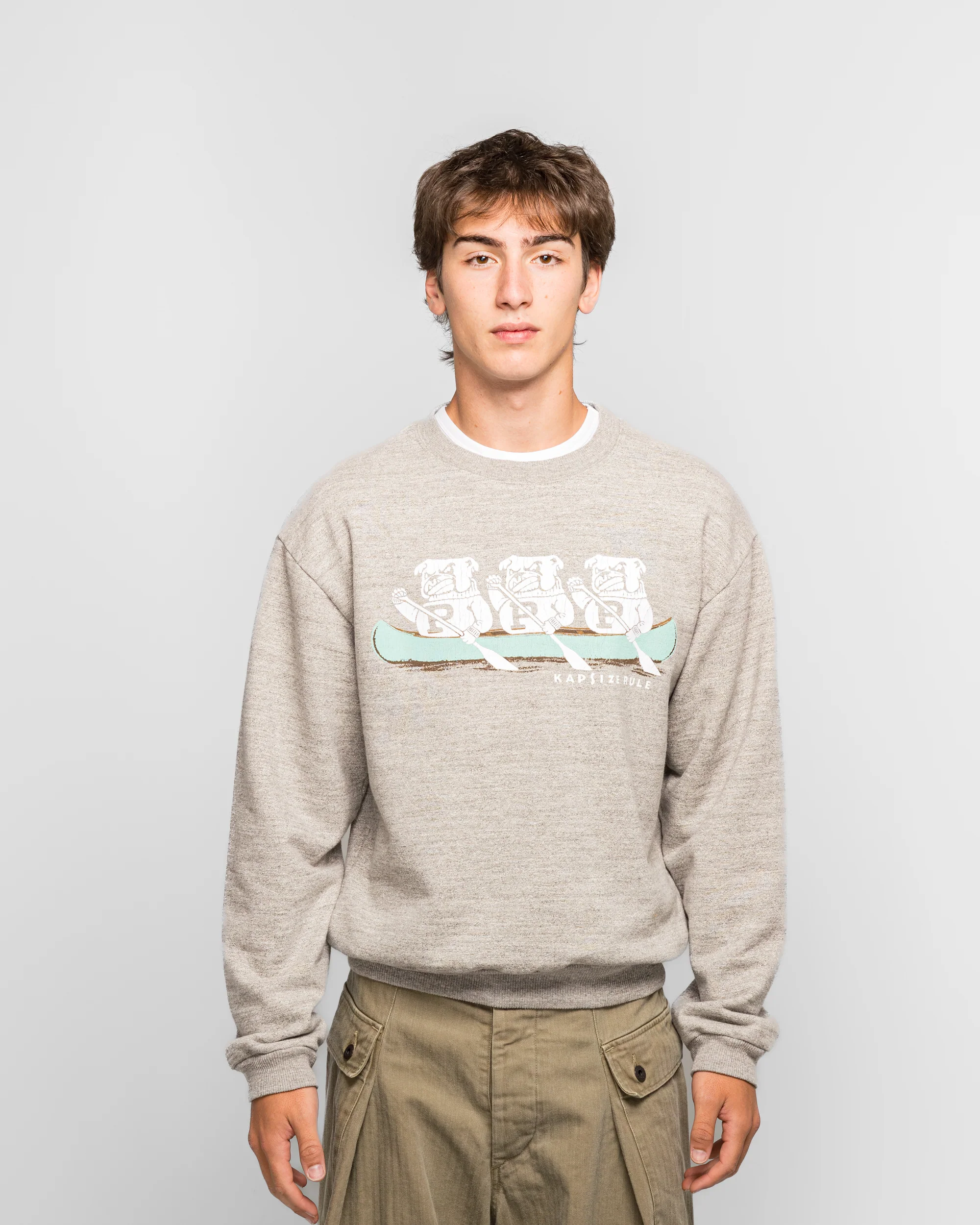 TOP SWT Knit Crew SWT ('P' BULLDOG) - Top Grey - Image 2
